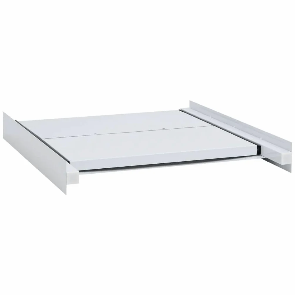 Mangloder - Marco intermedio para lavadoras y secadoras de acero con estante extensible, base universal para apilamiento, 60 x 60 x 8 cm, color blanco para lavandería y sótano