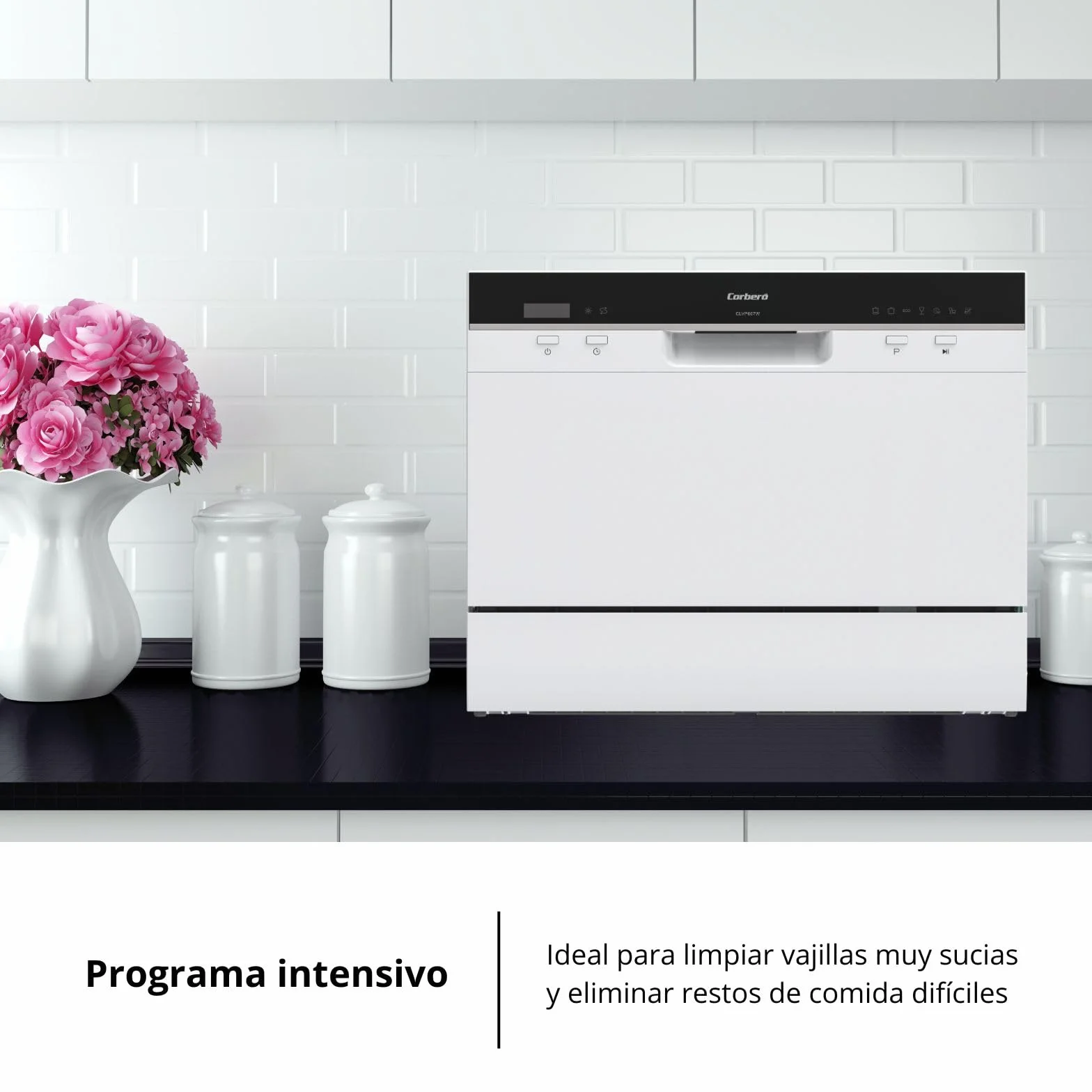 Corberó Lavavajillas Compacto Portátil CLVP607W 6 Cubiertos 7 Programas 49 dB Blanco