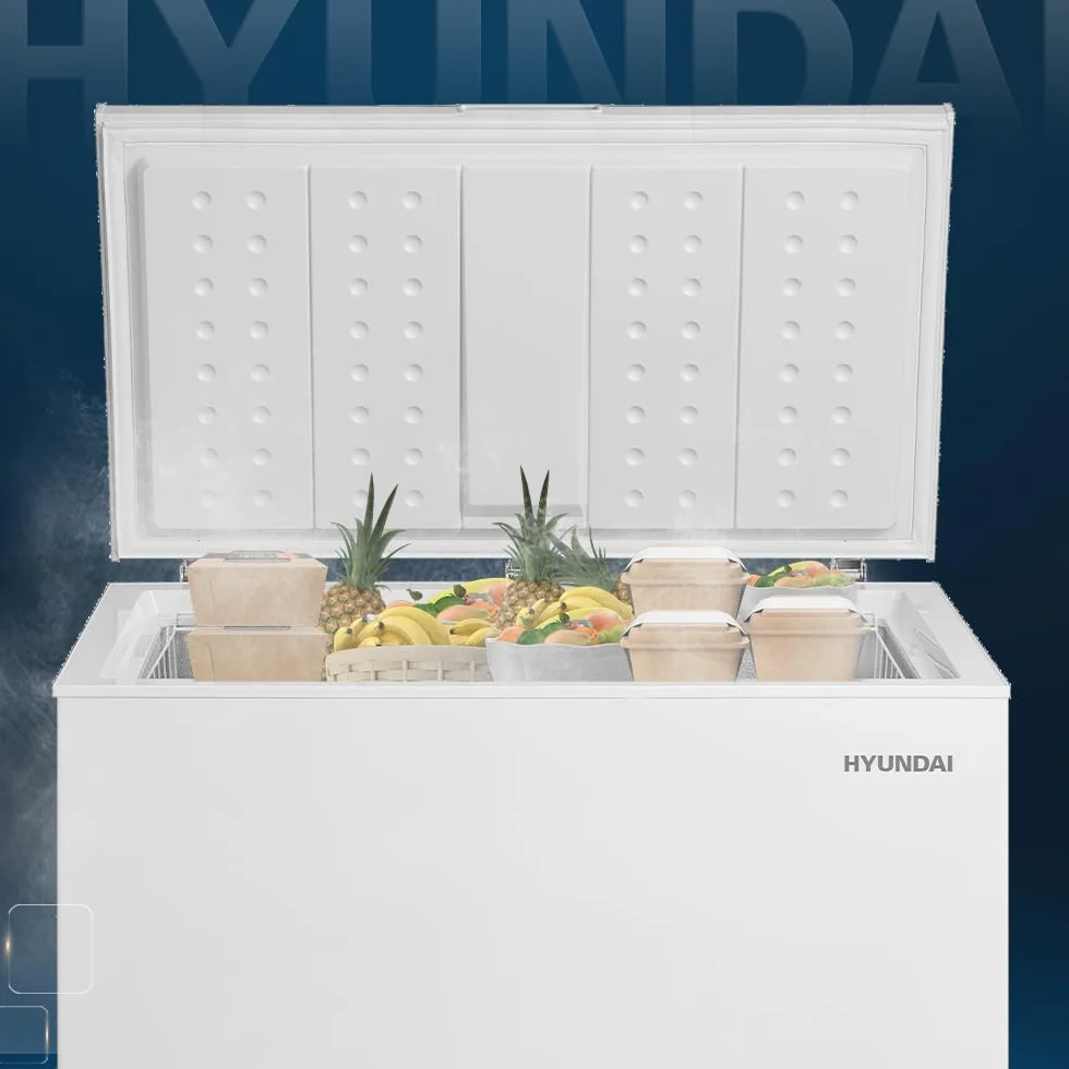 Hyundai Congelador Horizontal Blanco HCH300EDW00. Capacidad 290 Litros, 2 Cestas, Bajo Nivel Sonoro, Eficiencia Energética Clase E