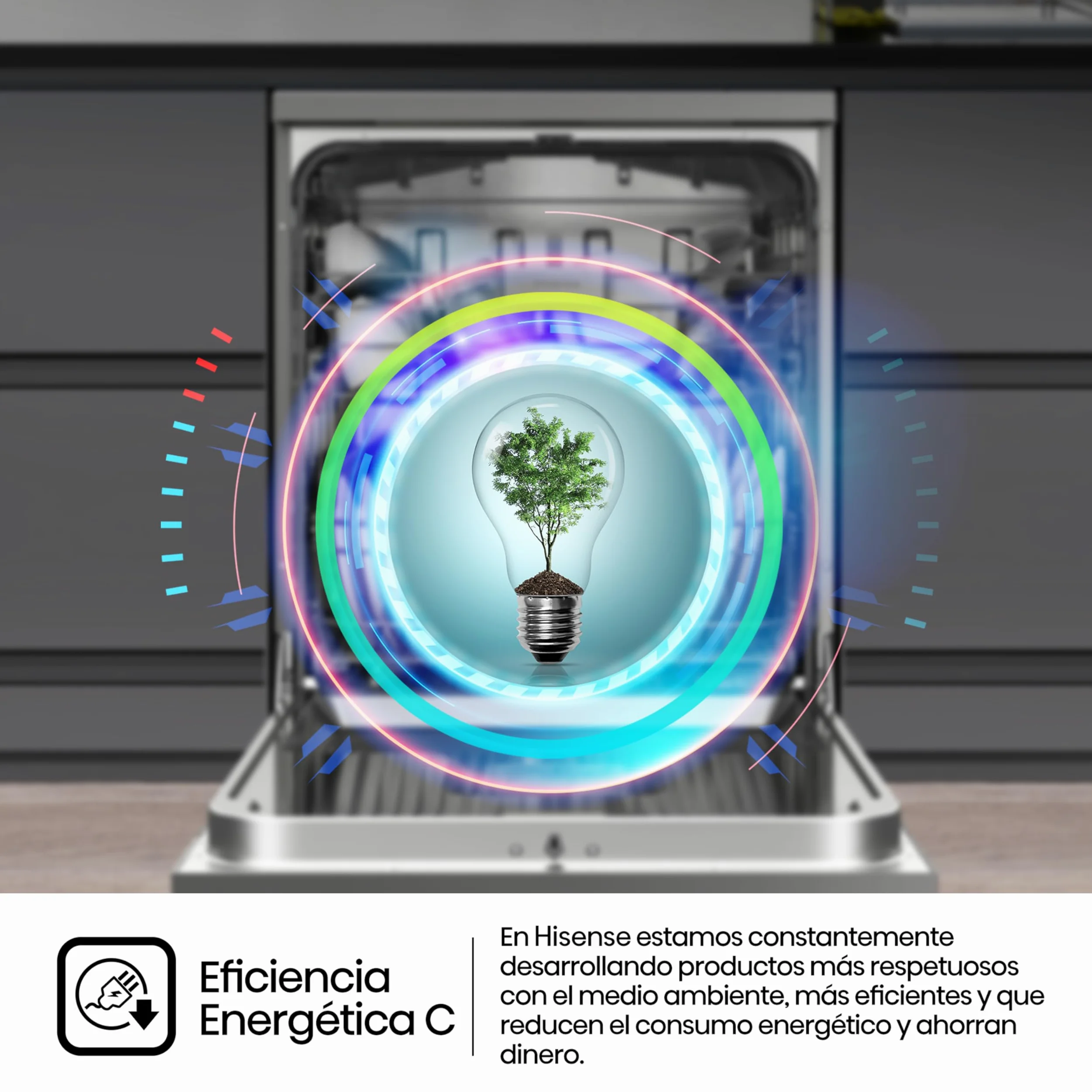 Hisense HS642C60X - Lavavajillas Independiente,Capacidad 14 Servicios, 60cm, Auto Dry Apertura de Puerta Automática, Control Táctil, Inicio Diferido y Lavado Rápido,Media Carga, Libre instalación Inox