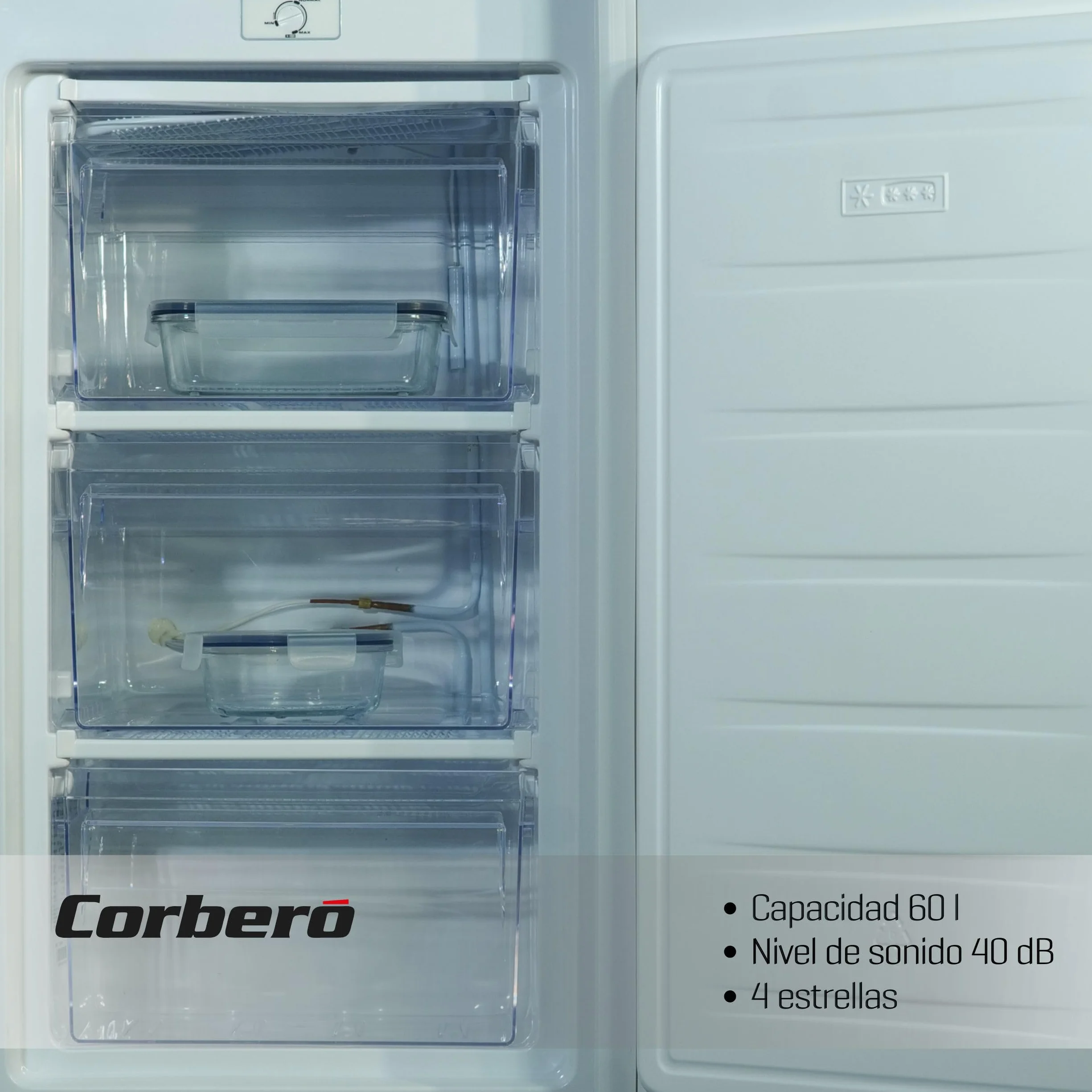 Corberó Congelador Vertical CCVH824W 60L 85cm Blanco