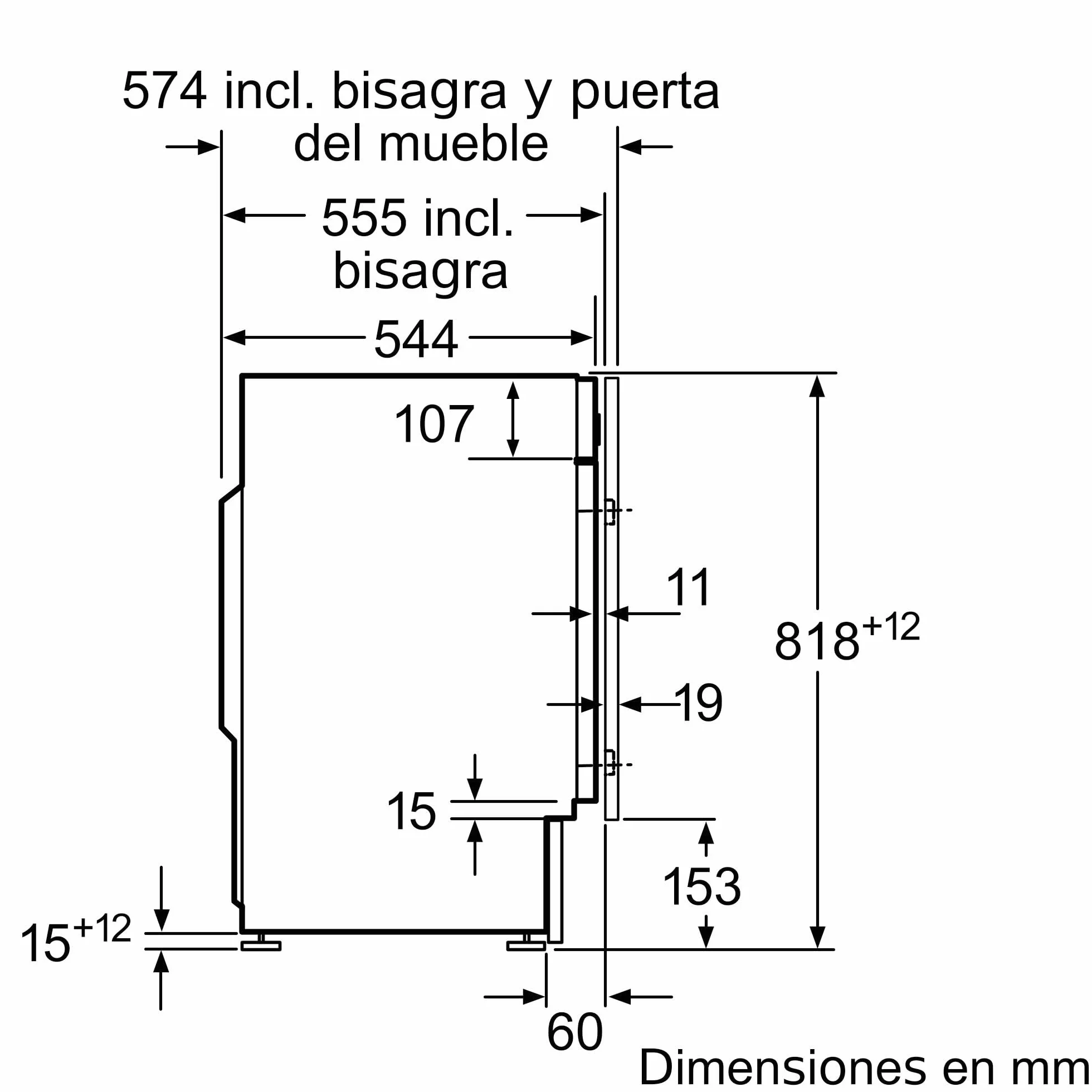 Bosch Lavadora Integrable, 60 cm, 8 kg, Serie 6, EcoSilence, Blanco, WIW24307ES