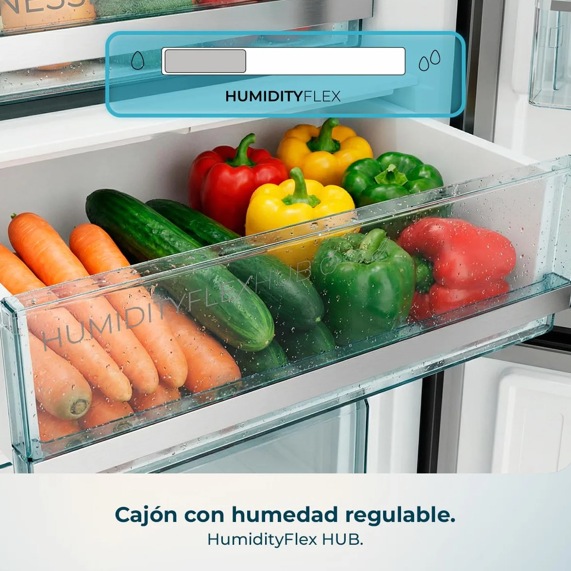 Cecotec Frigorífico Combi 356L Total NoFrost Bolero CoolMarket Combi 356i Inox D. Alto 200cm, Ancho 59,5cm, Fast Freezing, FreshnessFlex HUB, HumidityFlex HUB, Luz LED y Display Interior