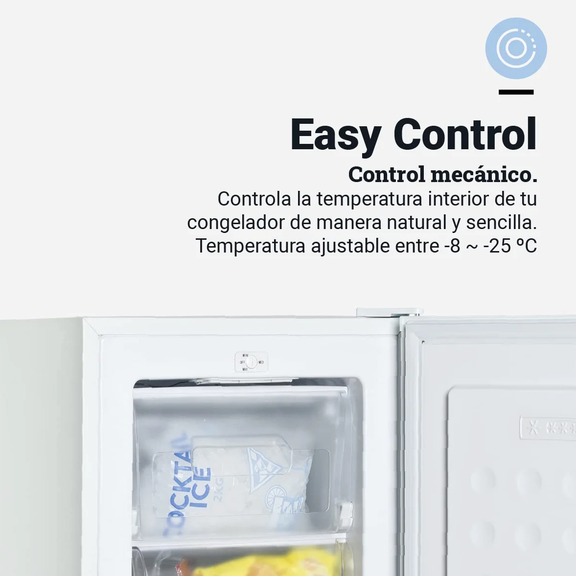 UNIVERSALBLUE Congelador Bajo Encimera Blanco | Congelador Arcón Refrigerador Vertical | Volumen 73 litros | 2 cajones abatibles + 1 | Clasificación E | Puerta Reversible |