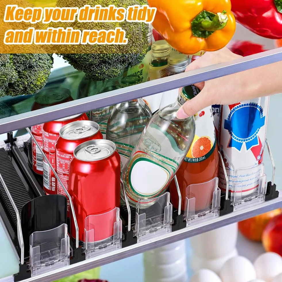 Automático Dispensador Latas Nevera Organizador Latas Frigorífico Refrigerador Cocina Despensa Almacenamiento 25 latas de tamaño estándar de Cerveza Soda Refrescos Bebidas