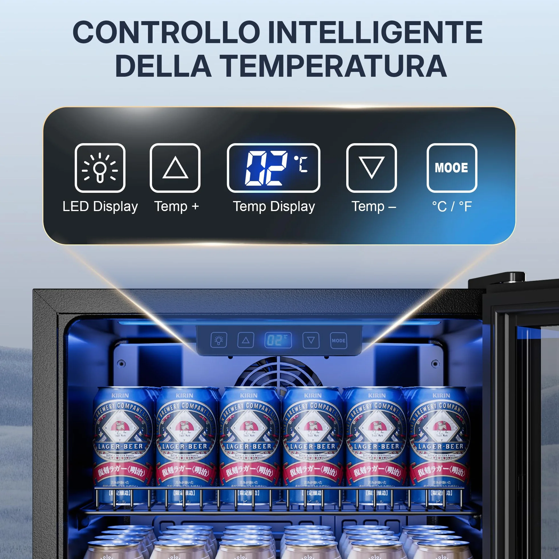 TRIUMPHKEY Frigorífico para Bebidas 90L con Puerta de Vidrio, Capacidad para 128 Latas, Estantes Ajustables para Cerveza, Vino y Refrescos, Mini Nevera Ideal para Hogar, Bar y Oficina