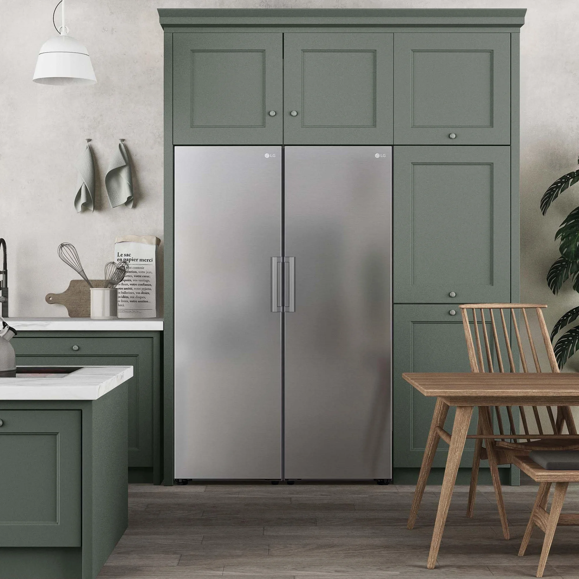 LG Congelador No Frost Total 355 L 186 cm Vertical Smart Inverter Inox