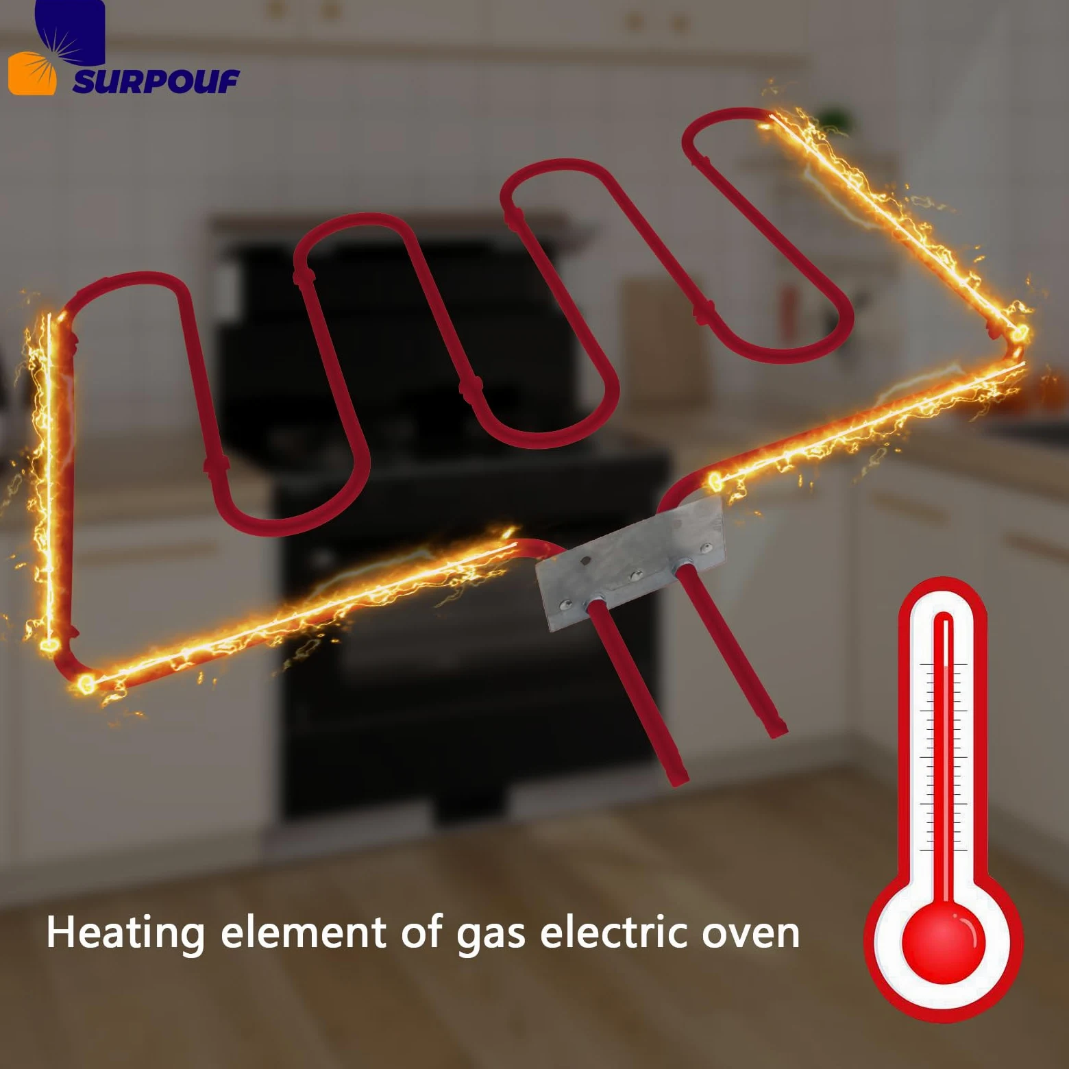 318254906 - Elemento calefactor de horno eléctrico de gas de 3400 W (2 piezas) apto para electrolux Kenmore Frigidaire Ranges eléctricas reemplaza 1259831 318254901 AP4298966 PS1992188