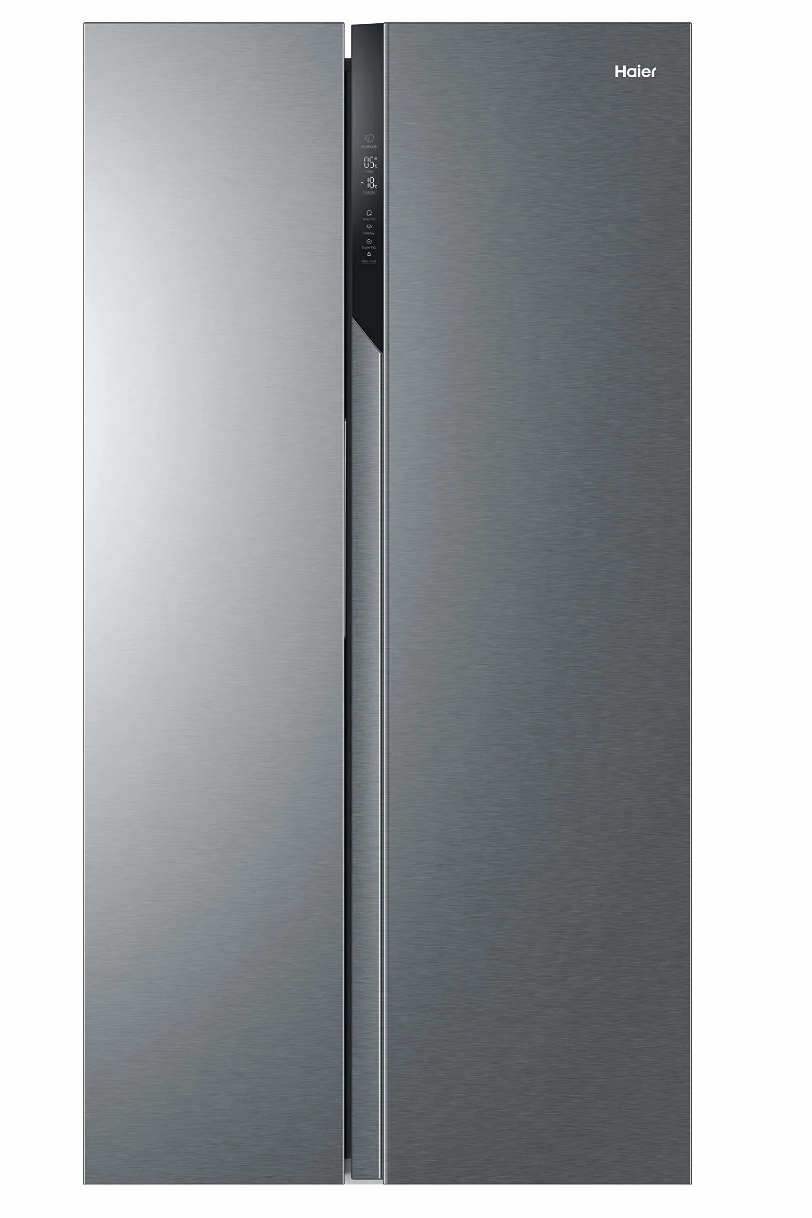 Haier SBS 90 Series 3 HSR3918ENPG - Frigorífico Side by Side, Americano, Apertura 90 grados, Tecnología Antibacterias, Capacidad XXL 528 L, Total No Frost, Clase E, Inox, Gris, 177,5 x 90,8 x 64,7 cm