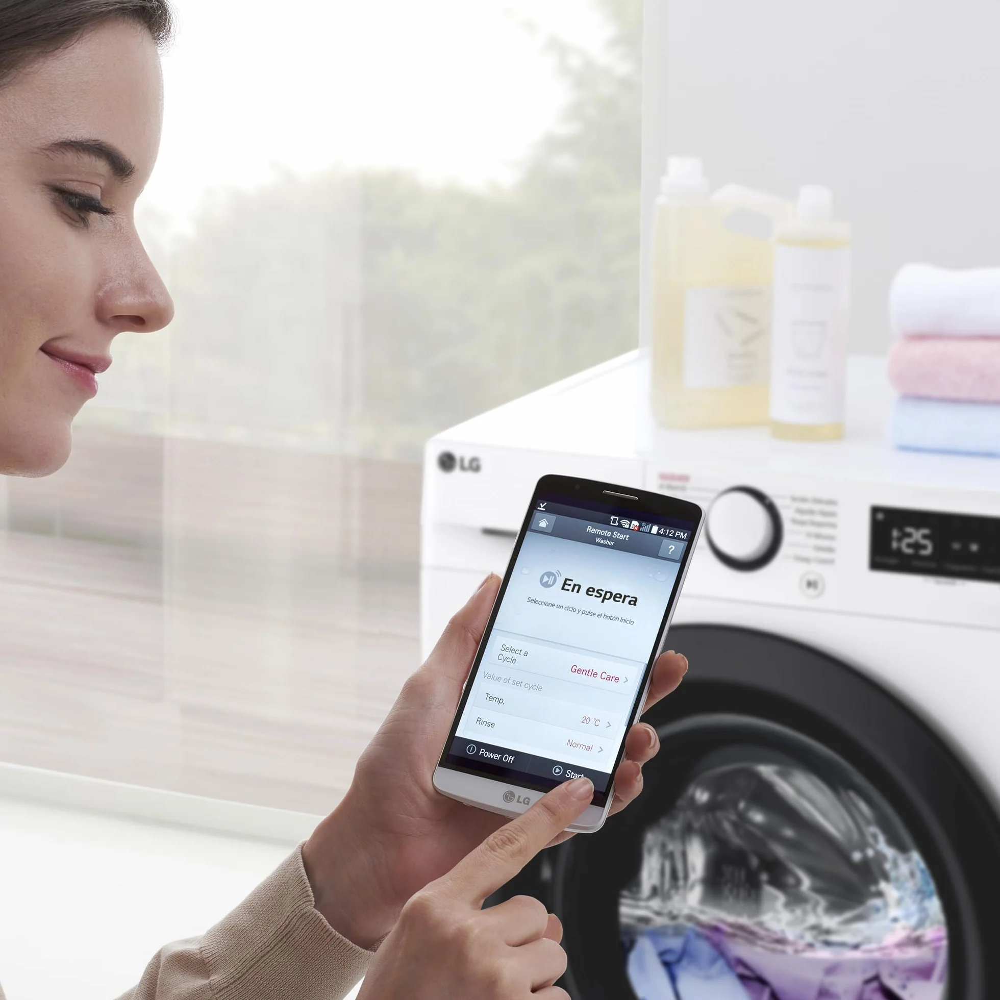 LG F4WR5010A6W - Lavadora Inteligente, 10kg, AI Direct Drive, 1400rpm, Vapor Steam, Clasificación A, Serie 500, Color Blanco