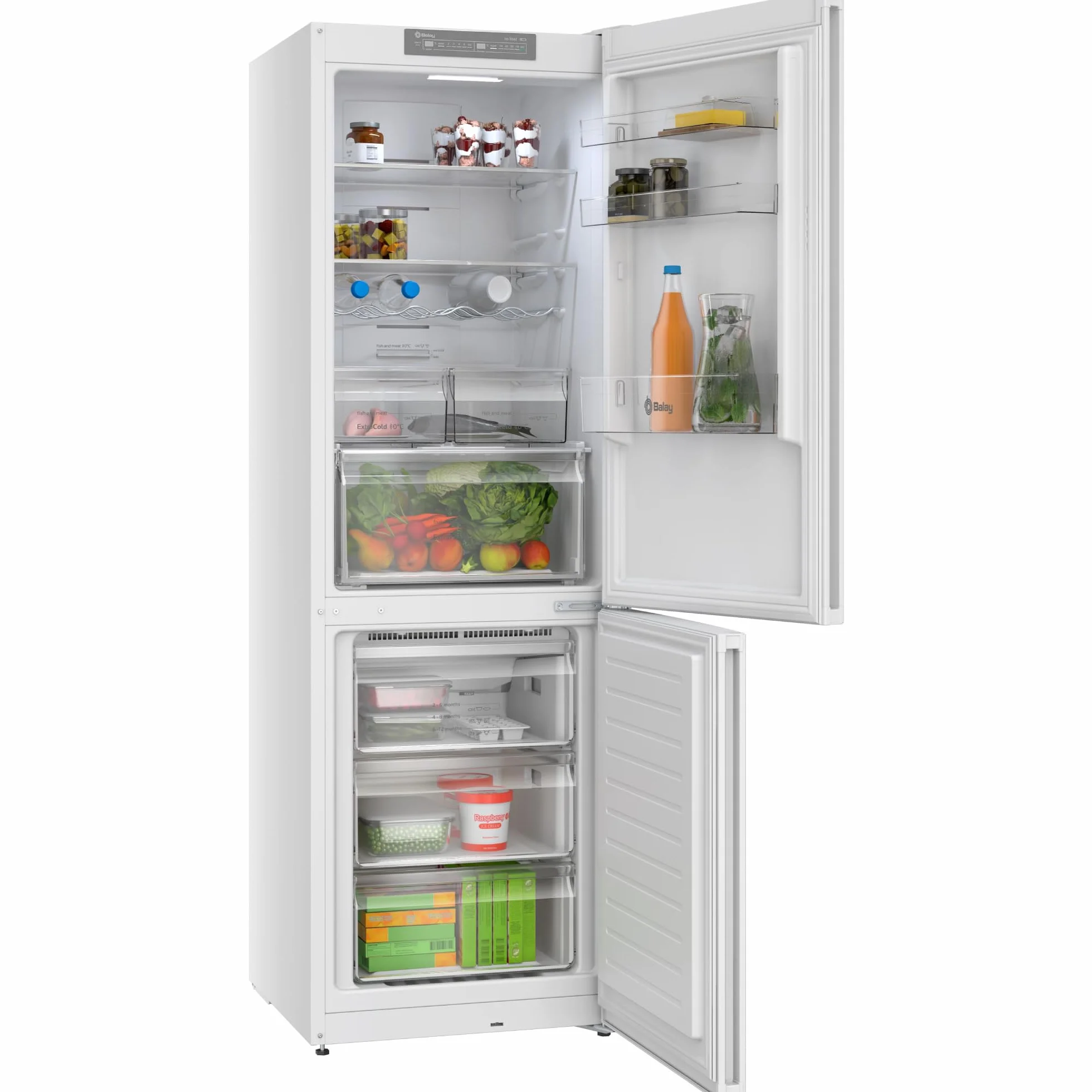 Balay - Frigorífico combinado, NoFrost, Cajón ExtraFresh y ExtraCold, Blanco, 3KFE553WI