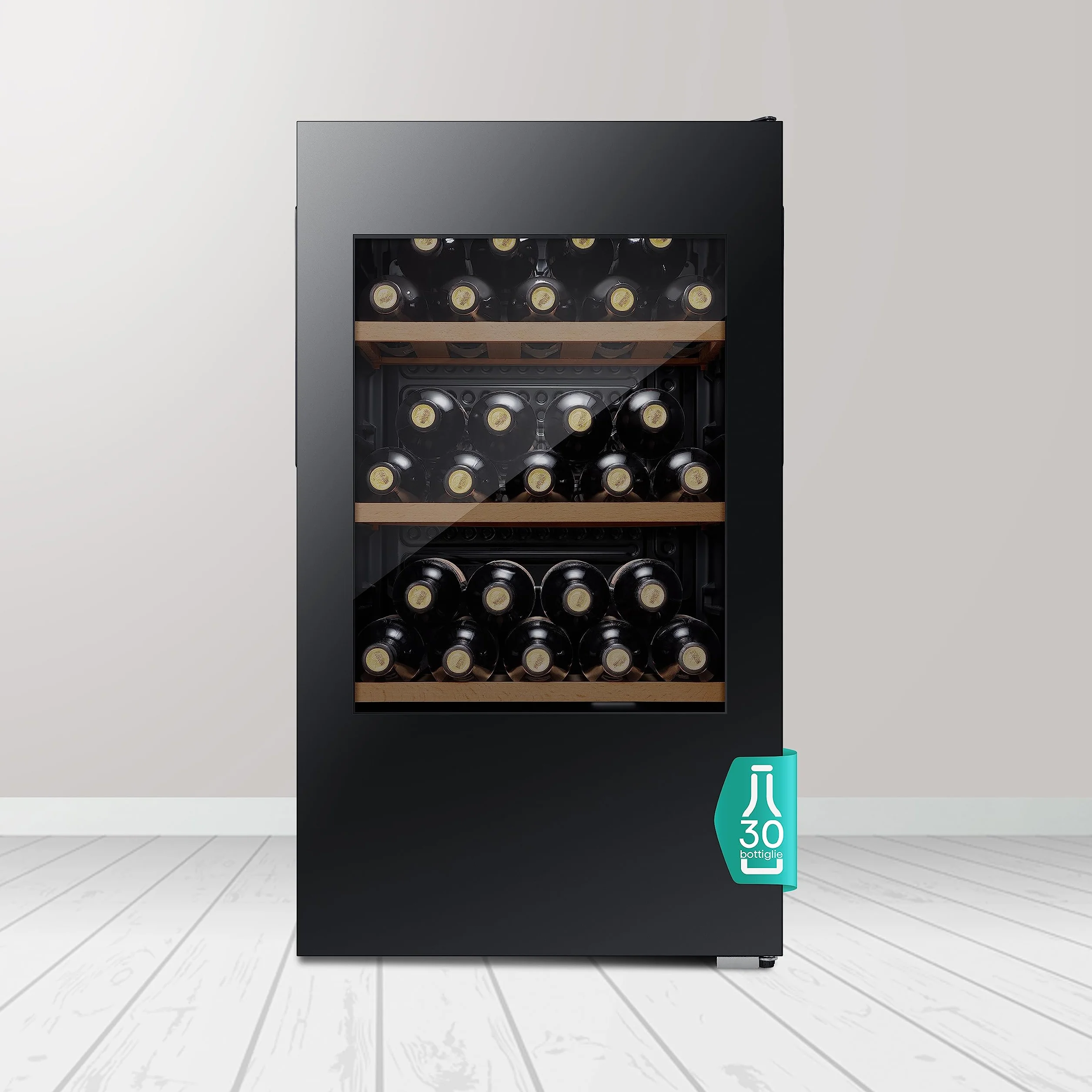 Hisense RW12D4NWG0 - Vinoteca 93 Litros G-Class 30 botellas, Puerta Reversible,Total No Frost [Clase de eficiencia energética G]