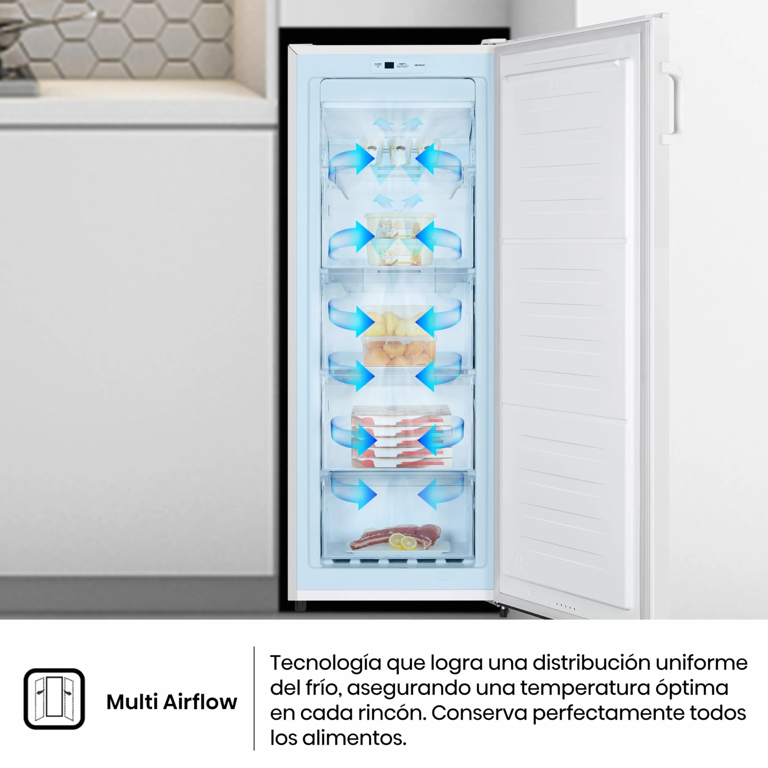 Hisense Congelador FV191N4AW2 TotalNoFrost Superfreeze 147L 205 kWh Blanco