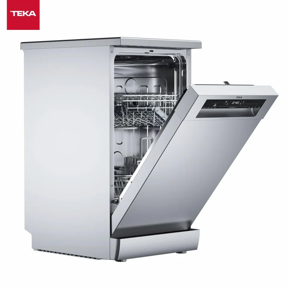 Teka Lavavajillas Libre Instalación 45 cm con Display LED, 9 Cubiertos, Acero Inoxidable DFS 24650 SS