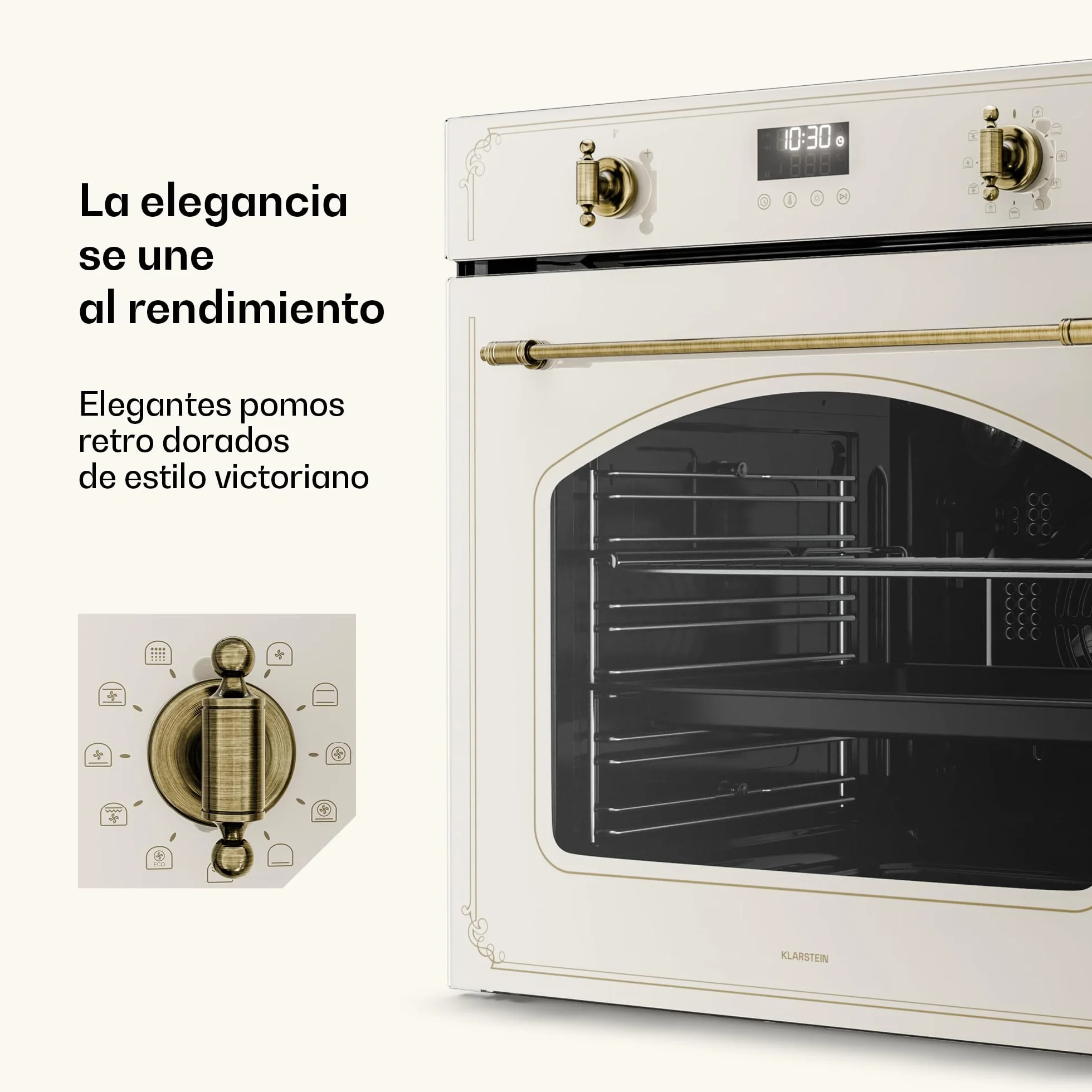 Klarstein Victoria Pyro Horno Eléctrico Empotrable 76L 11 Funciones Pirólisis Clase A 60 cm