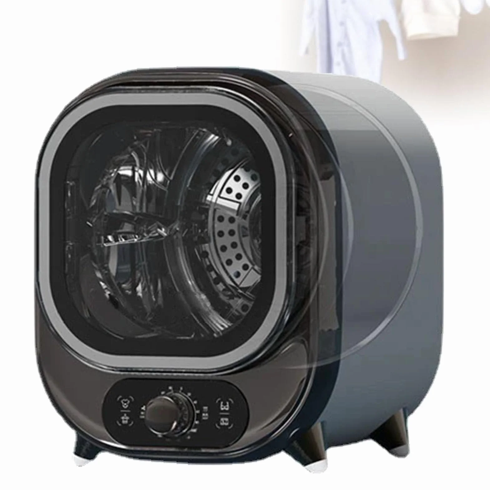 Mini Secadora, Secadora Eléctrica Compacta De 450W Con 2 Modos De Secado Y Temporizador, Secadora Ventilada De 5 Kg, Para Uso Sobre Encimera O Montaje En Pared(Electroplated blue)