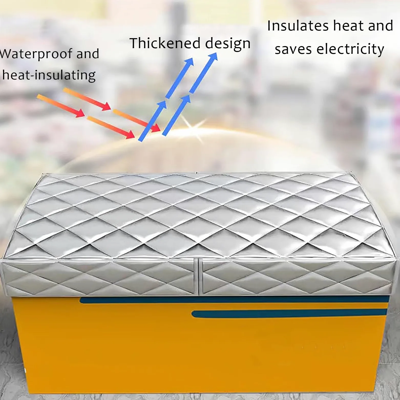 Genérico Funda Aislante Universal para frigorífico: protección para congeladores horizontales y minineveras, Apta para congeladores de Helados y cámaras frigoríficas, Gran tamaño de 80" x 40" para un
