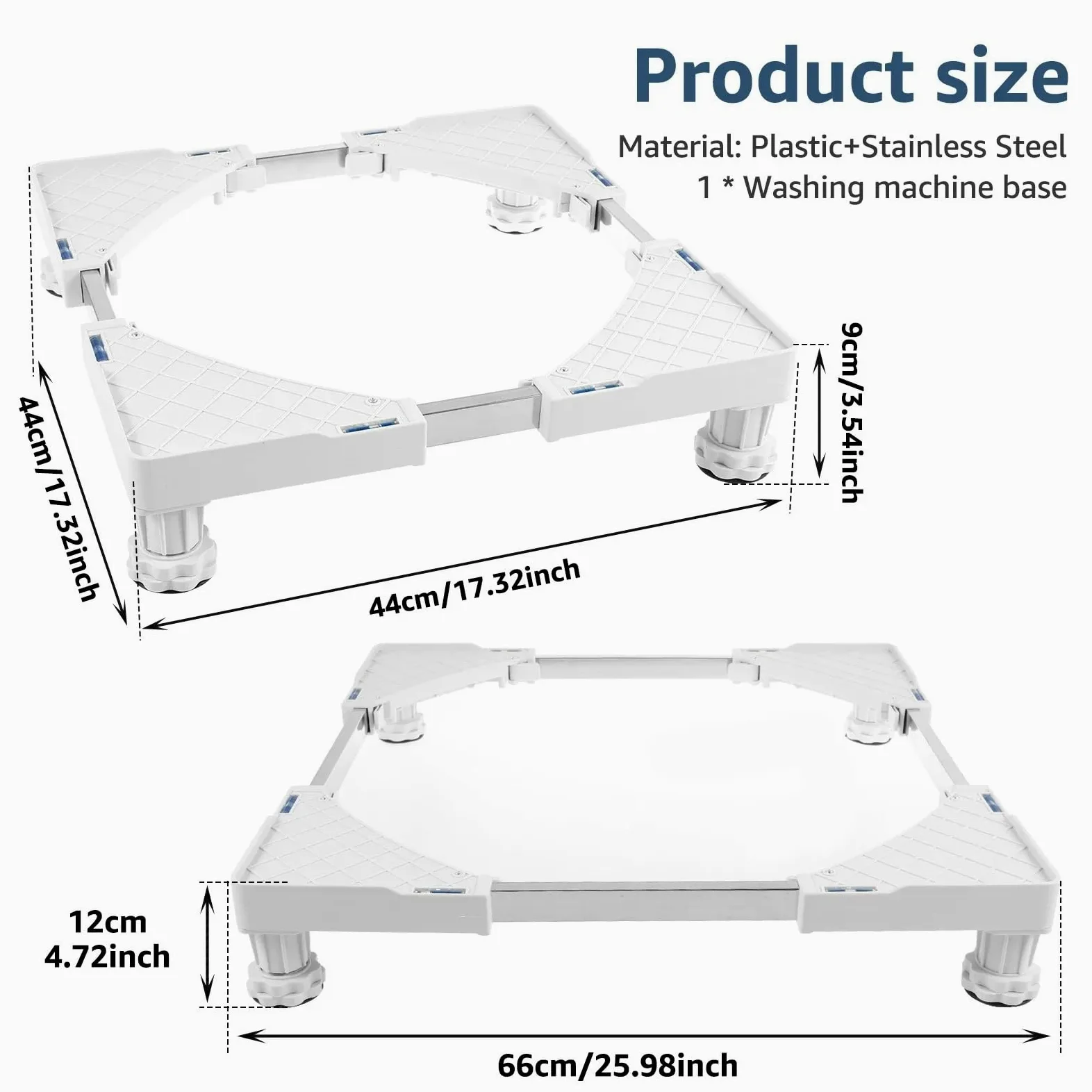 Soporte de lavadora antivibración móvil universal | Pedestal for lavandería con almohadillas antivibración for soporte de base de mueble