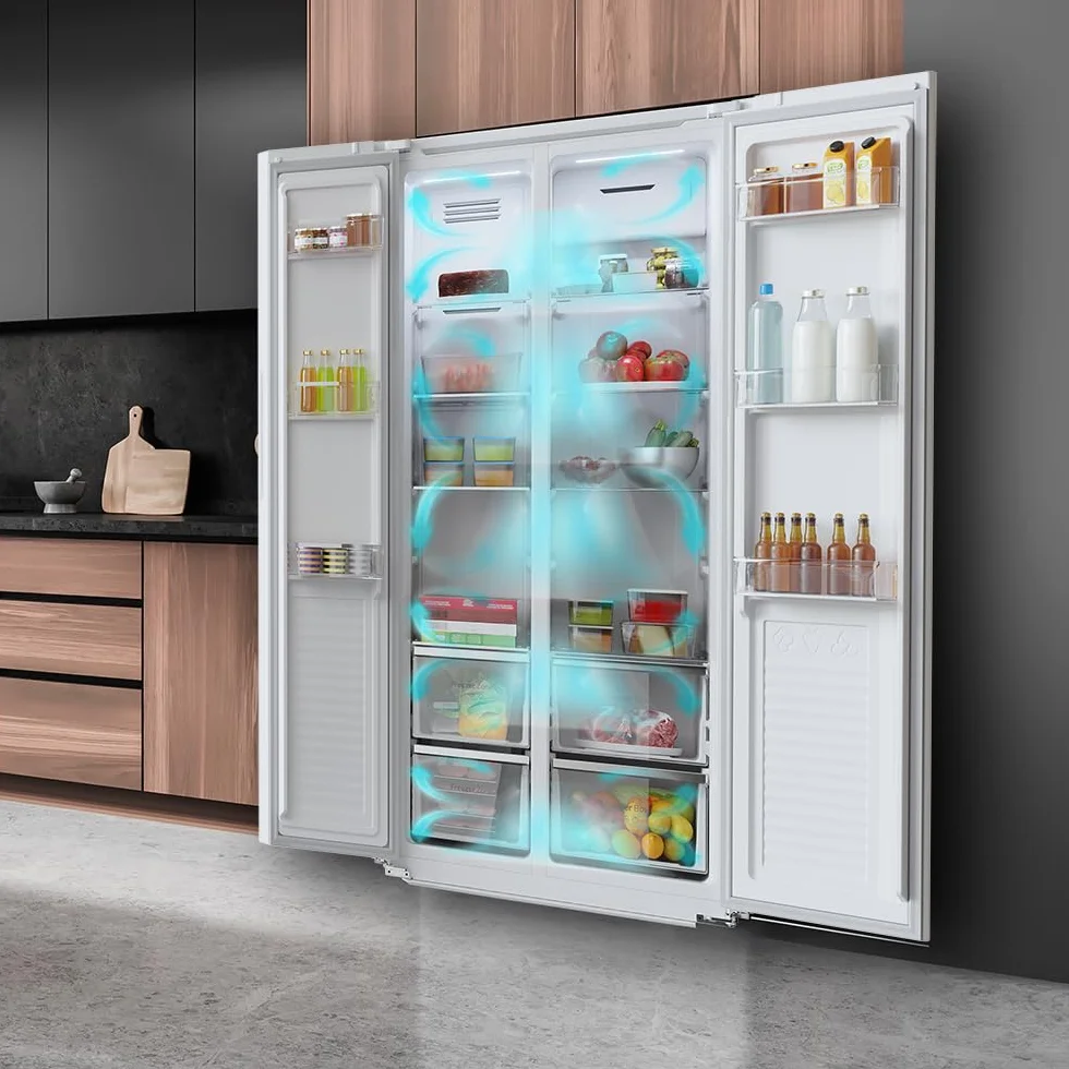 Cecotec Bolero CoolMarket SBS 430 Inox Frigorífico Americano Side by Side 430 L No Frost Motor Inverter Plus
