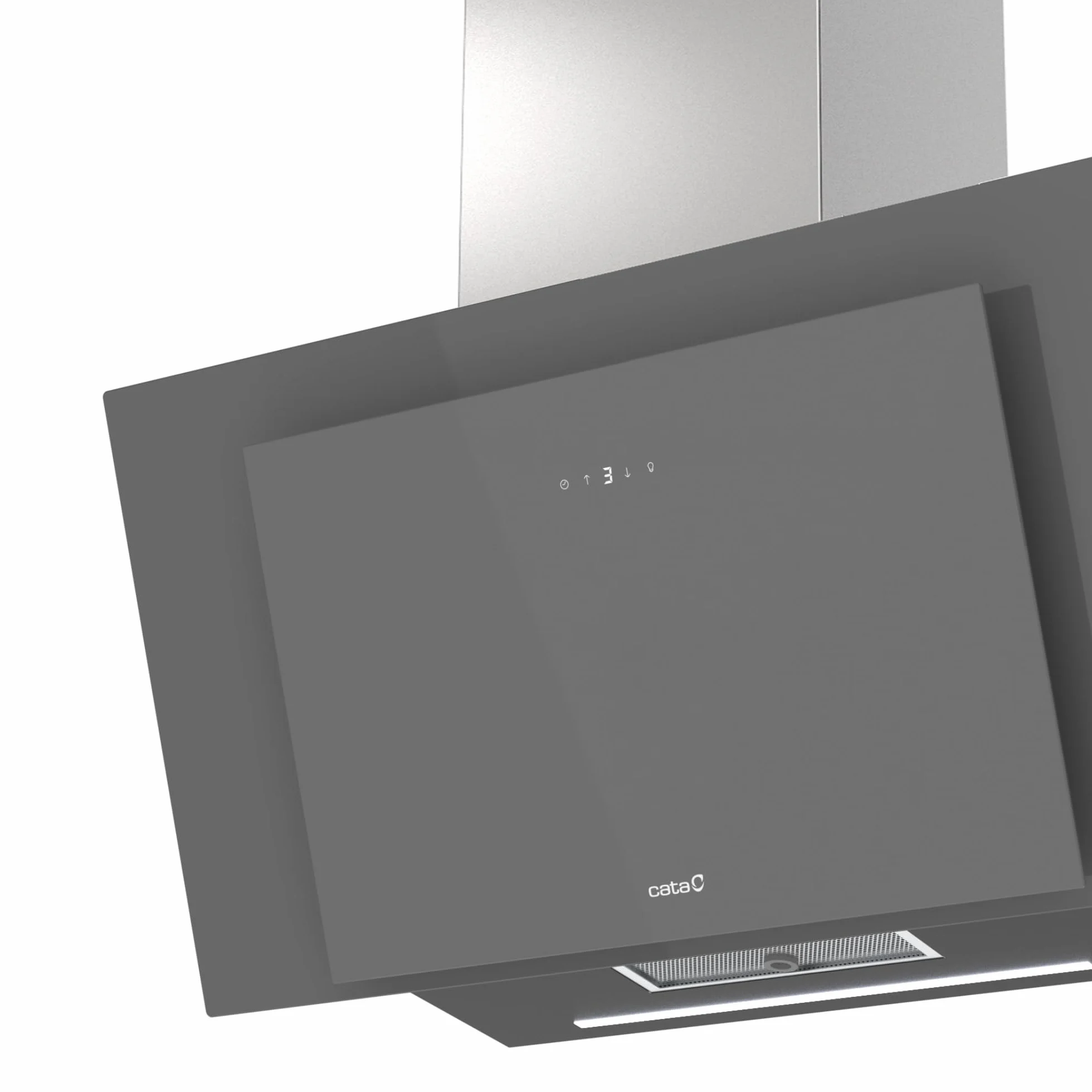 Cata Campana Extractora THALASSA PRO 900GR Control Táctil Display Digital 842m3/h Motor Brushless Silencioso LED Gris