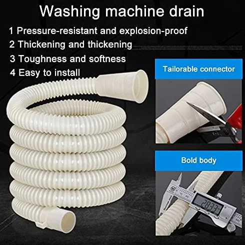 Extensión de manguera de drenaje para lavadora, tubo de drenaje automático universal, compatible con la mayoría de lavadoras, construcción resistente, ideal para drenaje de lavabo