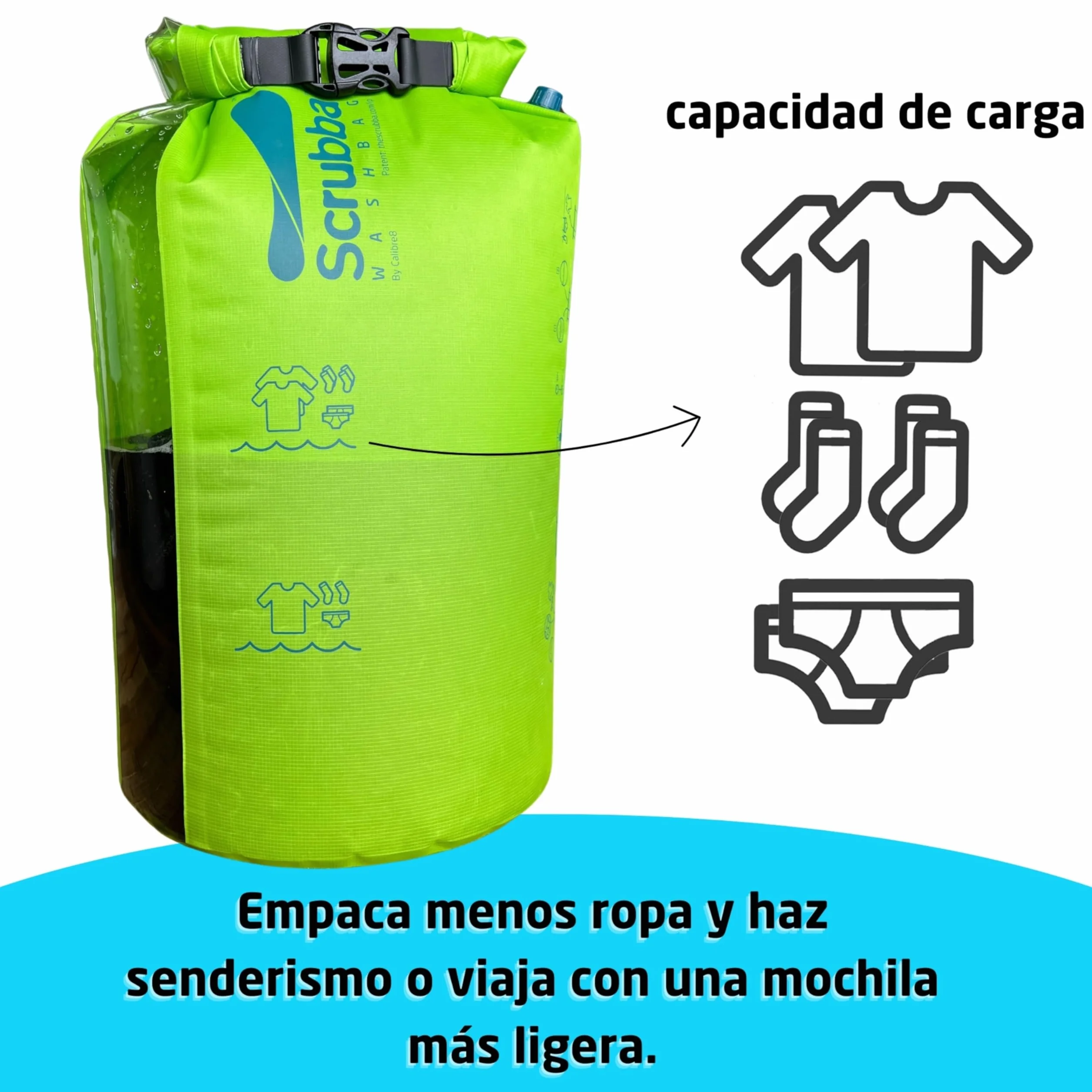Scrubba 2.0 Sistema de Lavado Portátil Impermeable para Viajes Camping Senderismo