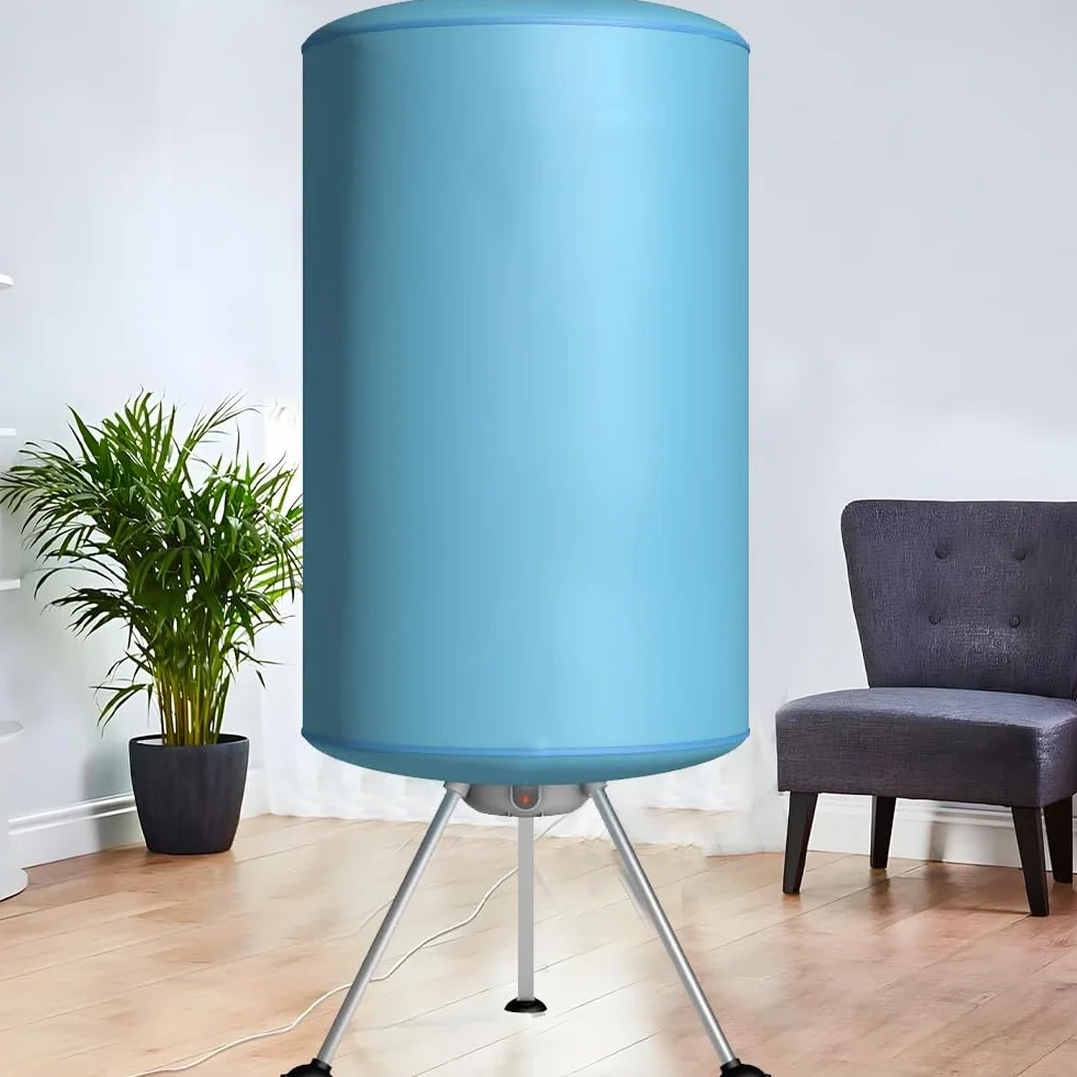 BAKAJI Secadora eléctrica de Globo, secador de Ropa de Aire Caliente, Potencia 900 W con Temporizador de 180 min y Doble ventilación, tamaño 150 x 65 cm