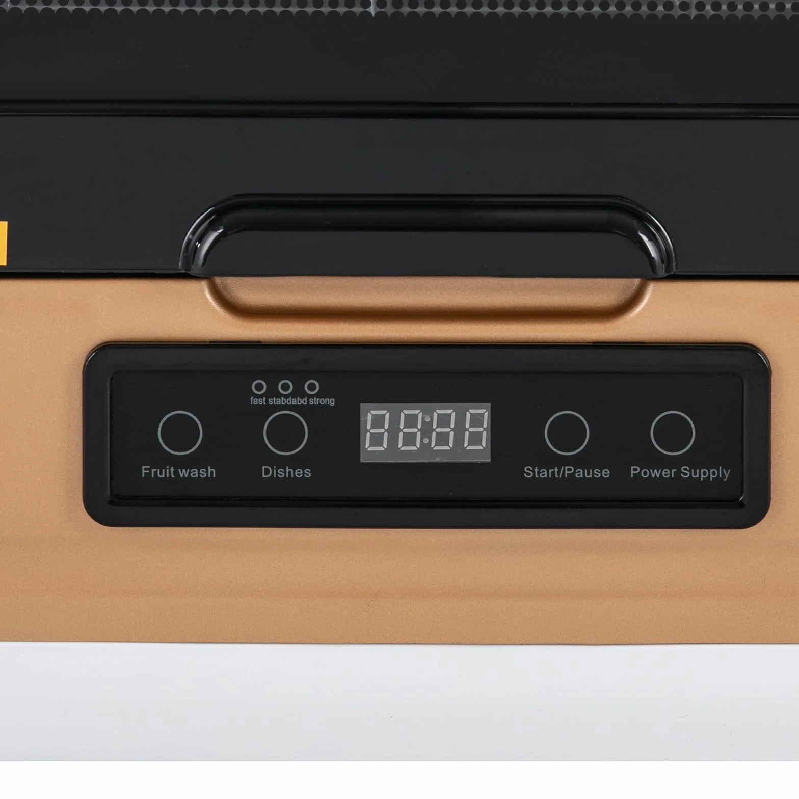 Lavavajillas de mesa, 800 W, mini lavavajillas con rociador giratorio de 360°, 3 modos de lavado, lavavajillas de mesa para hogares, residenciales, dormitorios, dorado