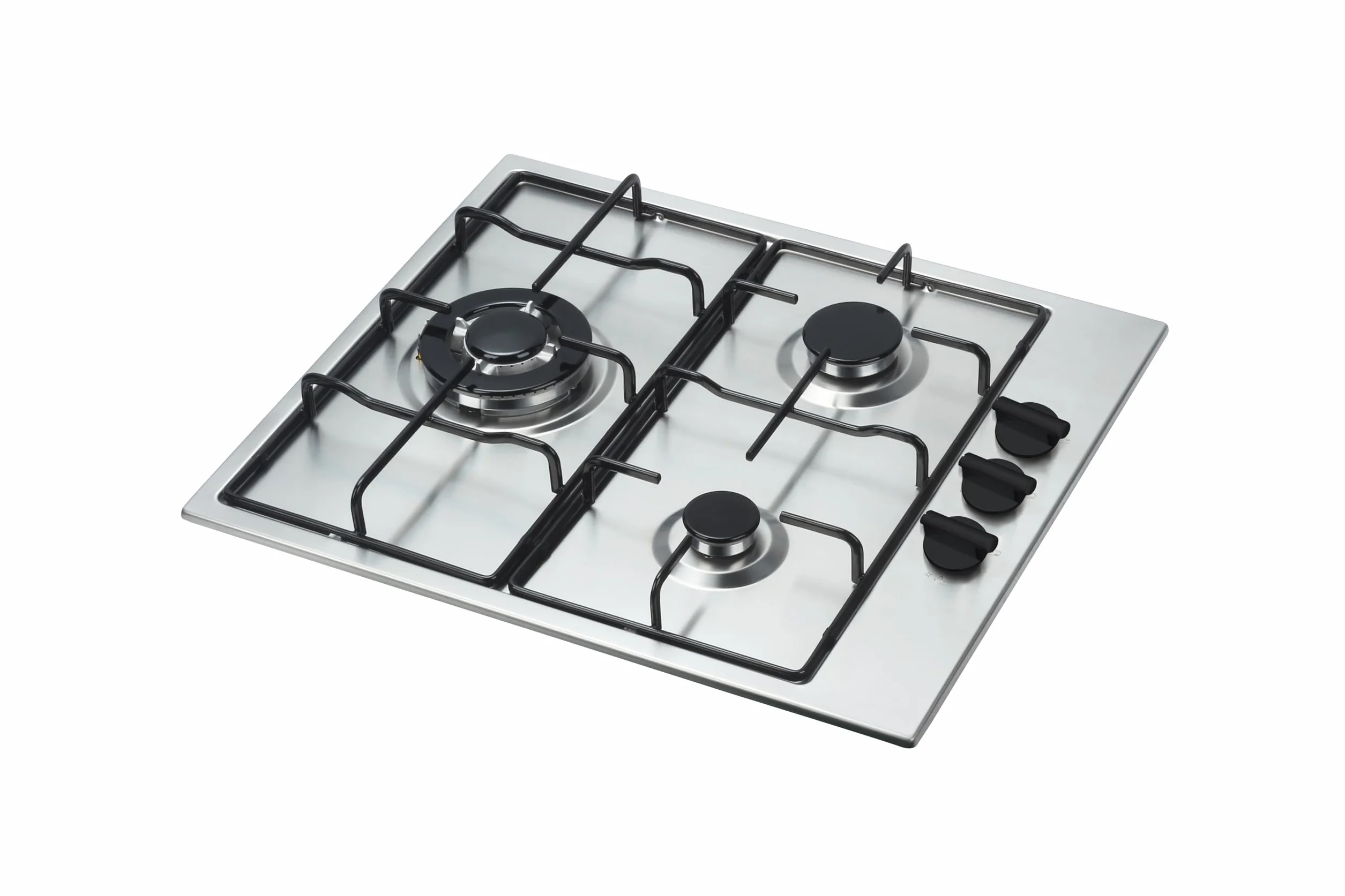 Vitrokitchen EN605LIB - Placa de Gas Butano 3 fuegos con encendido electrónico, acero inoxidable, seguridad Gas-Stop, 60cm