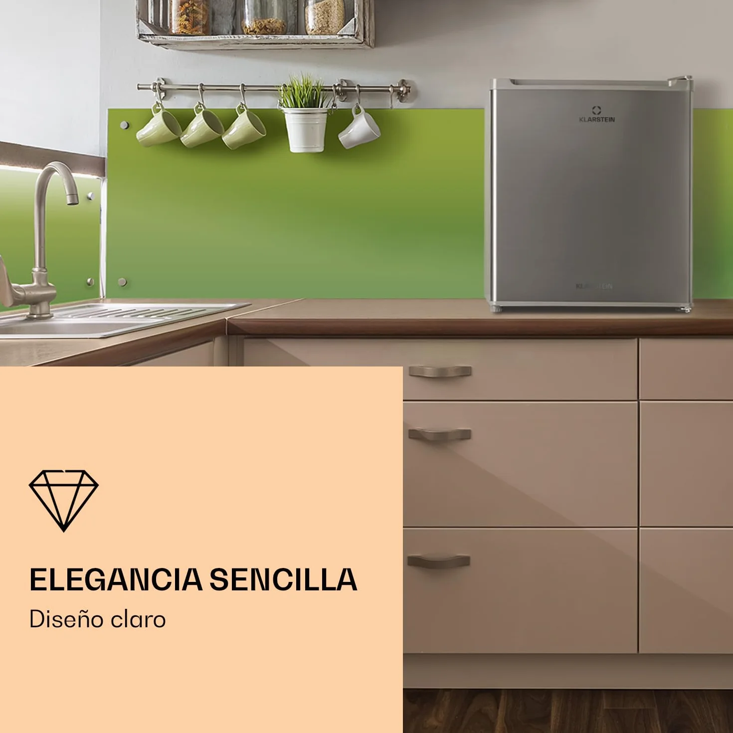 Klarstein Congelador Pequeño Vertical, Mini Congelador Portatil Silencioso para Casa y Oficina, Capacidad 33 l. con Estante, Eficiencia Energética, Estante, Dep. Hielos y Rascador