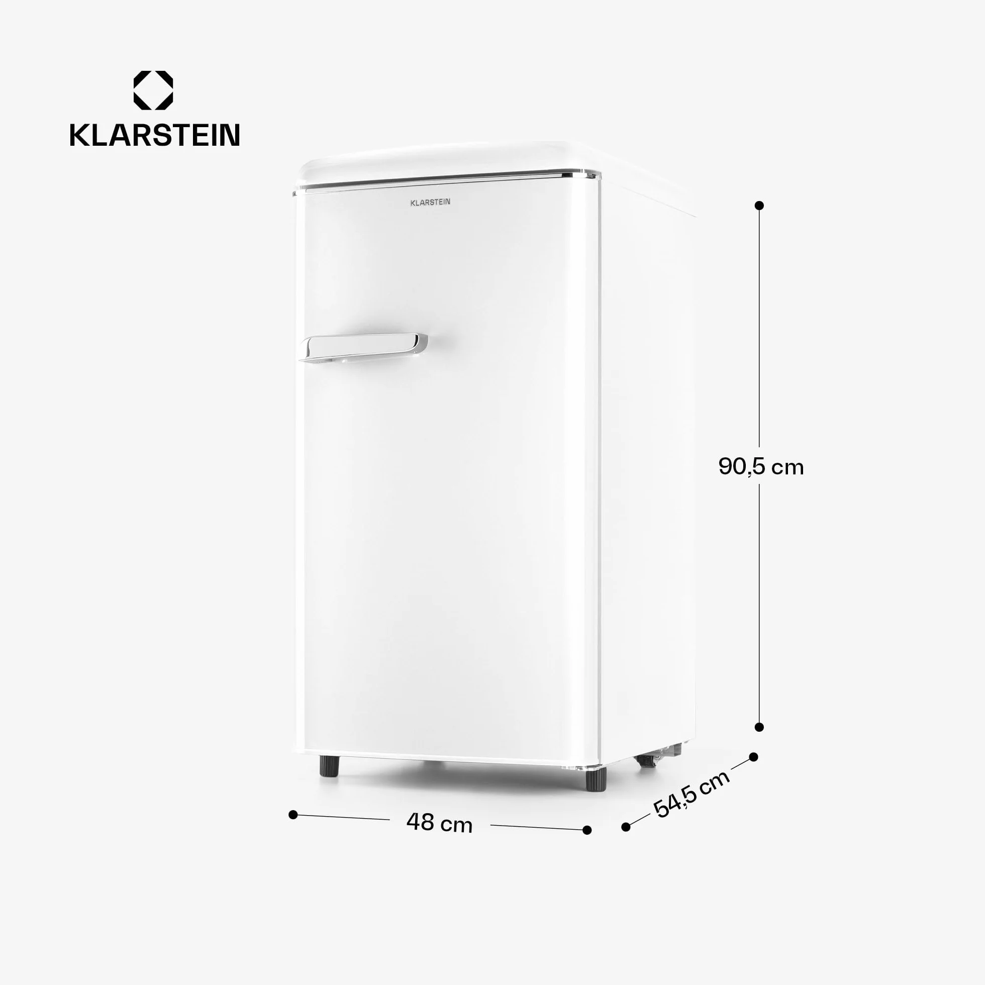 Klarstein Laika - Congelador, Termostato con 5 niveles, Temperaturas de -24 a -15 °C, 3 cajones extraíbles, CEE E, Capacidad de 60 L, Crema