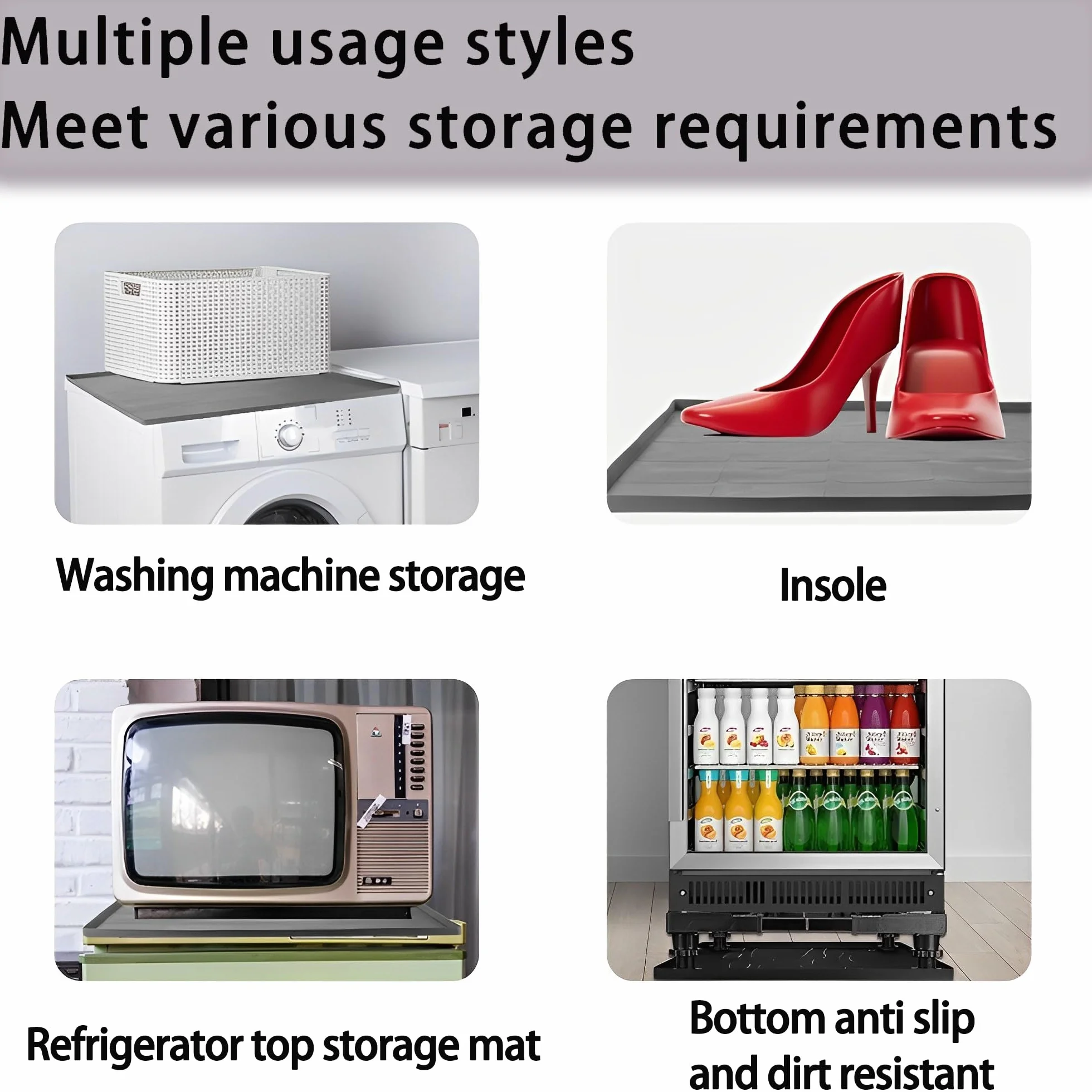 Alfombrilla Para Refrigerador, Tapete De Silicona Multifunción, Mini Nevera, Mini Refrigerador, Protector Suelo Cafetera Pequeña, Protector De Suelo Suave Para Debajo Del Refrigerador