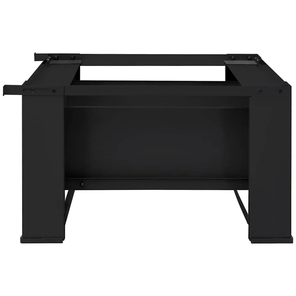 Mangloder - Podio de acero negro para lavadora, 64 x 55 x 32,5 cm, para lavadora y secadora, con patas ajustables para lavandería, baño y sótano