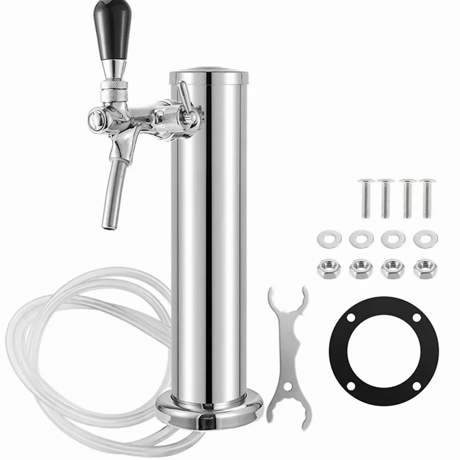 Tirador De Cerveza para Casa Torre de Cerveza, dispensador de Barril de Cerveza de un Solo Grifo, dispensador de Cerveza de Barril de Columna de 3 Pulgadas, con Kit de instalación Completo