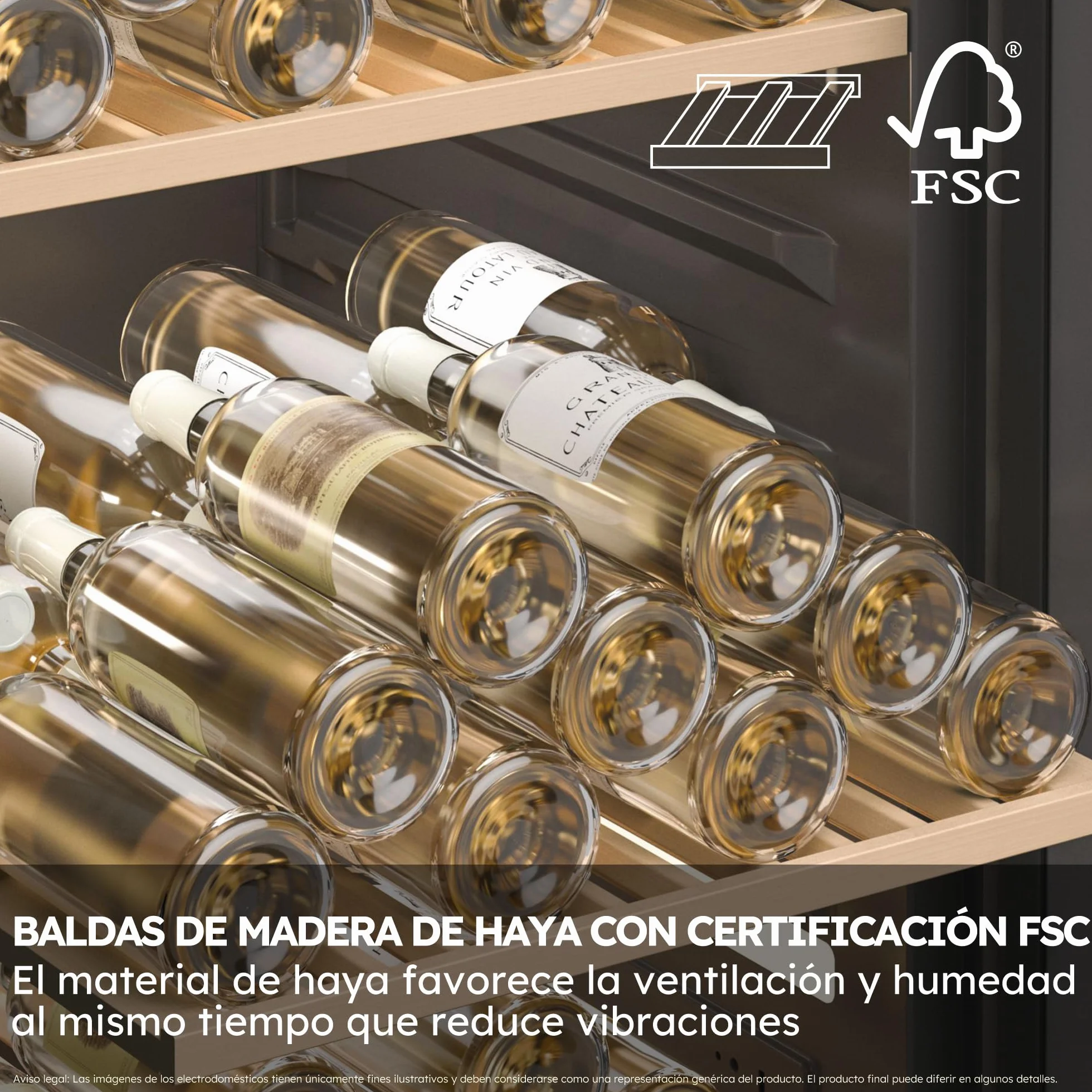 Haier Wine Bank 50 Series 7 HWS77GDAU1 Vinoteca de 77 botellas, WIFI, 2 Zonas, Estantes de madera, Filtro Anti-UV, Filtro de carbón, Refrigeración por Compresor, Display Digital, LED, 37 dbA, Negra