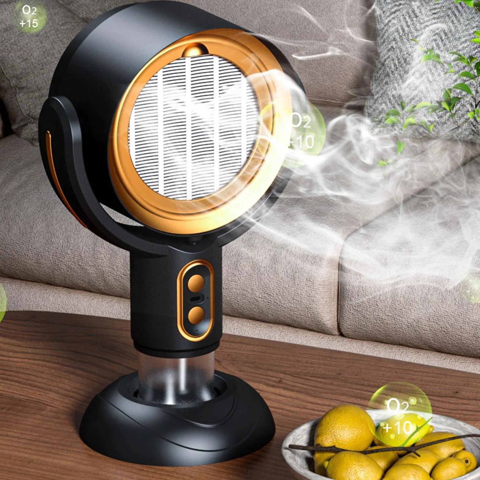Campana Extractora Portátil para Cocina - Ventilación Recargable 3000 mAh, Campanas de Cocina con Rotación de 360 Grados, Extractor de Aire Portátil para Cocinar y Uso en Escritorio