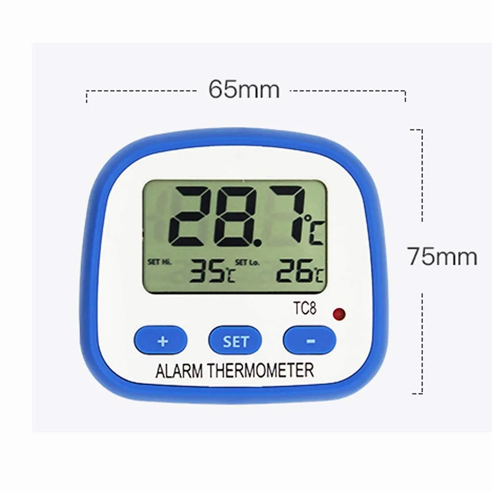 Termómetro para frigorífico Congelador Ajustes de alarmas de Temperatura Alta y Baja con indicador LED Termómetro de refrigeración Digital con magnético