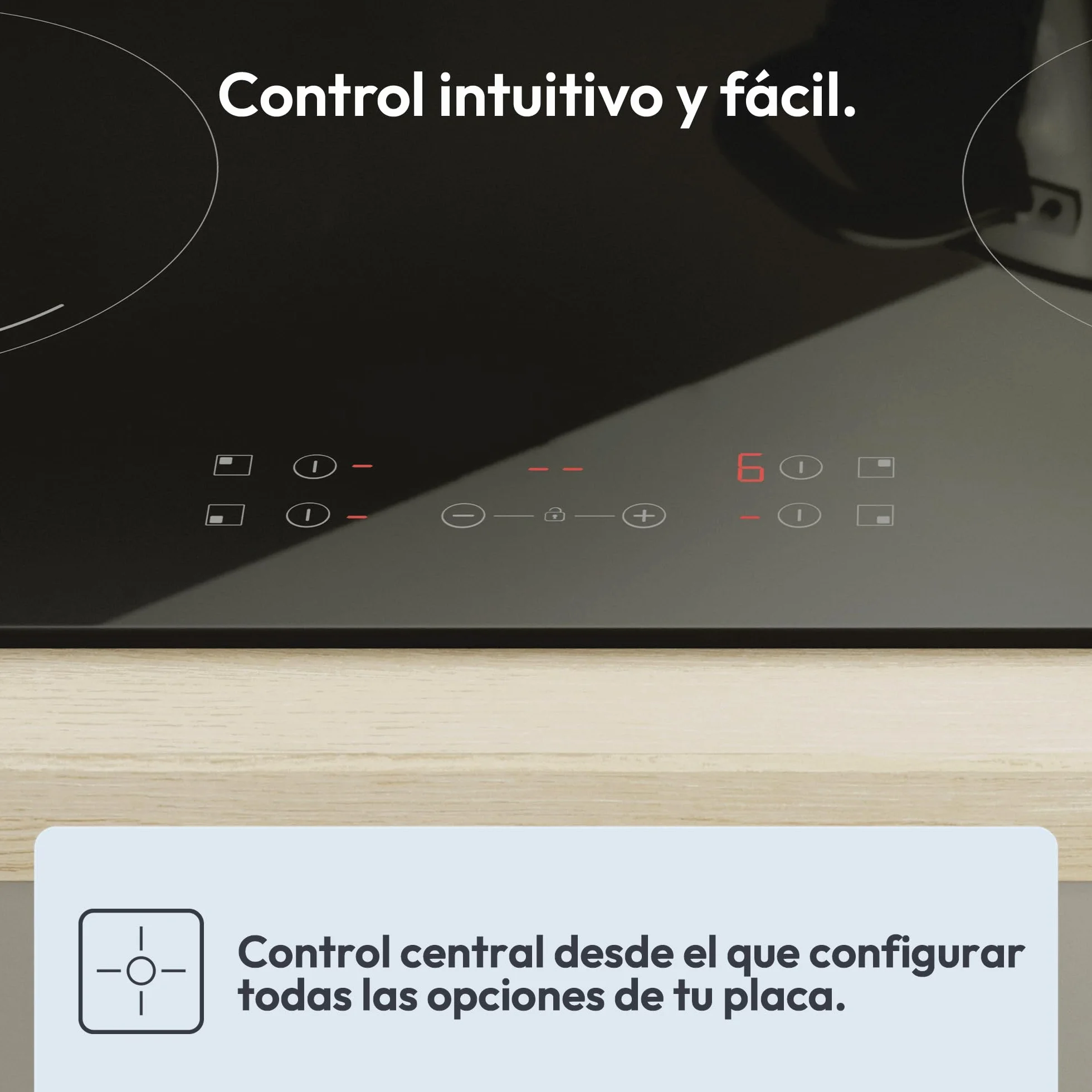 Candy Idea CH64CCB 4U2 Placa Vitrocerámica 60cm 6,5KW 10 Niveles Potencia Negro