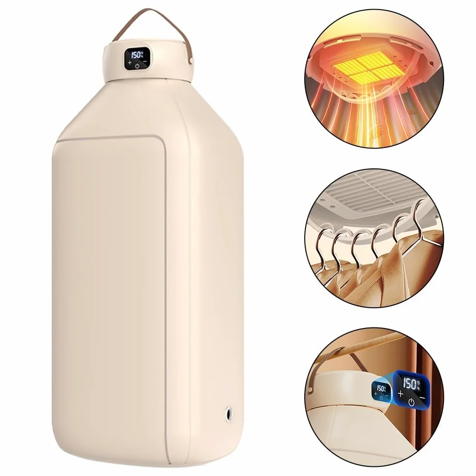 Secadora Eléctrica Portátil Plegable Con Bolsa De Seco, Protección De Sobrecalentamiento Y Temporizador Integrado, Adecuado Para Uso Doméstico Y Viaje(EU)
