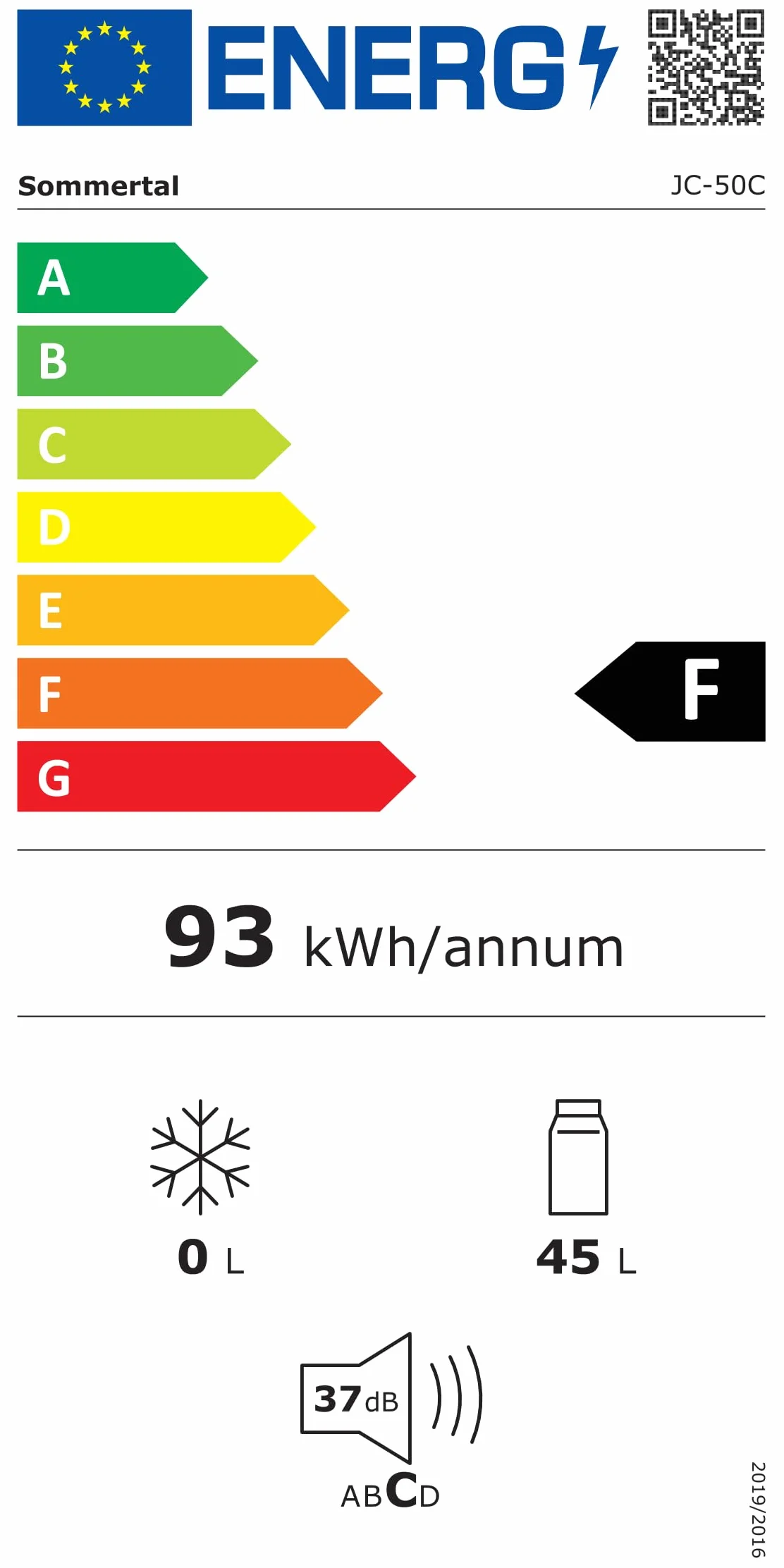 Sommertal WK50 - Nevera para vino con puerta de cristal (15 botellas, 5 – 20 ºC, ajustable, con cerradura, iluminación LED, puerta de cristal, pantalla táctil, 4 estantes de madera, silencioso, ahorro