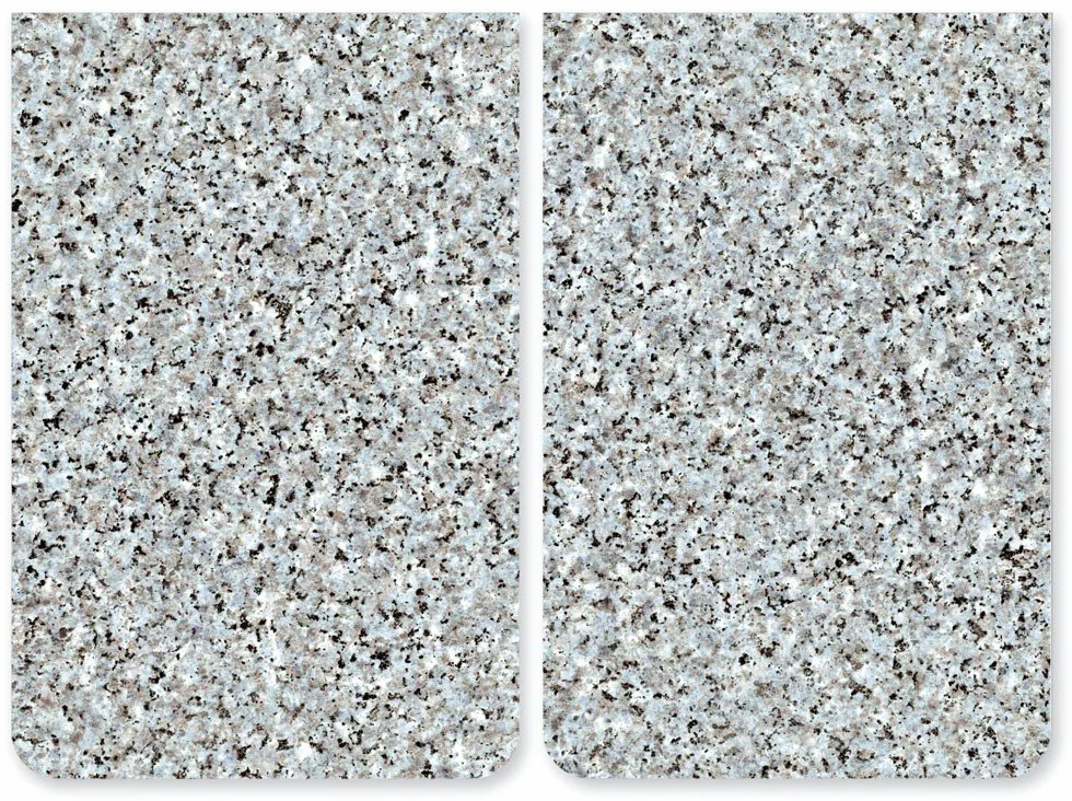 WENKO Placas protectoras para cocina Mod Granito, ajustable en altura para todo tipo de cocinas, tabla de cortar y protector contra salpicaduras, vidrio, 30 x 52 cm, juego de 2