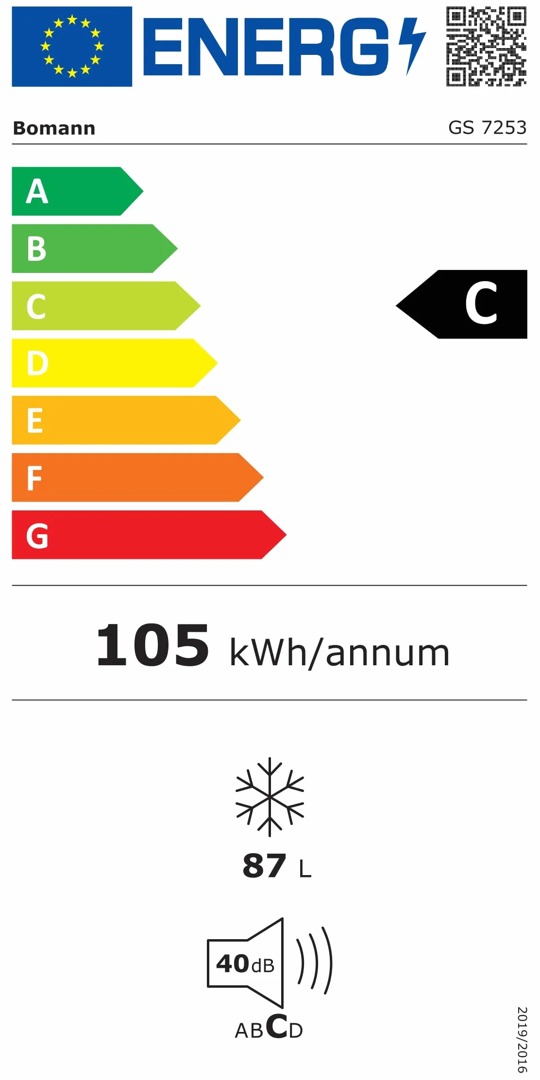 Congelador Bomann 87 L 4 estrellas ≤ -18°C regulable continuamente