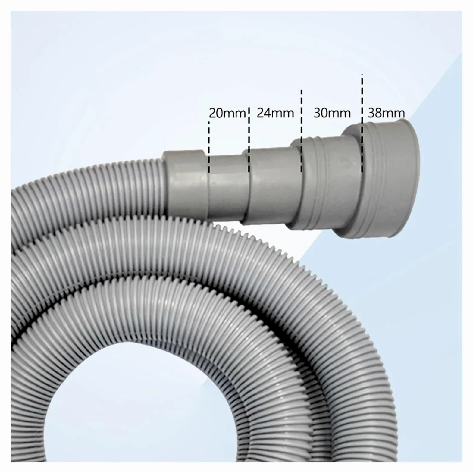 Manguera de drenaje de lavadora, Kit de tubo drenaje con adaptador extensión manguera y abrazaderas for lavadora lavavajillas(Outlet Hose-5m)