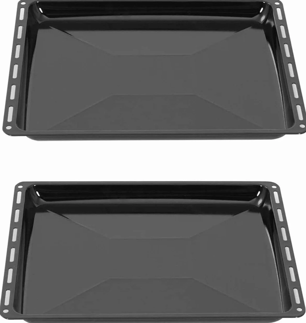 ICQN Set de 2 Bandejas de Horno 42,2x37 cm, Profundidad 3 cm, Compatible con IKEA y Electrolux, Bandejas Esmaltadas para Horno