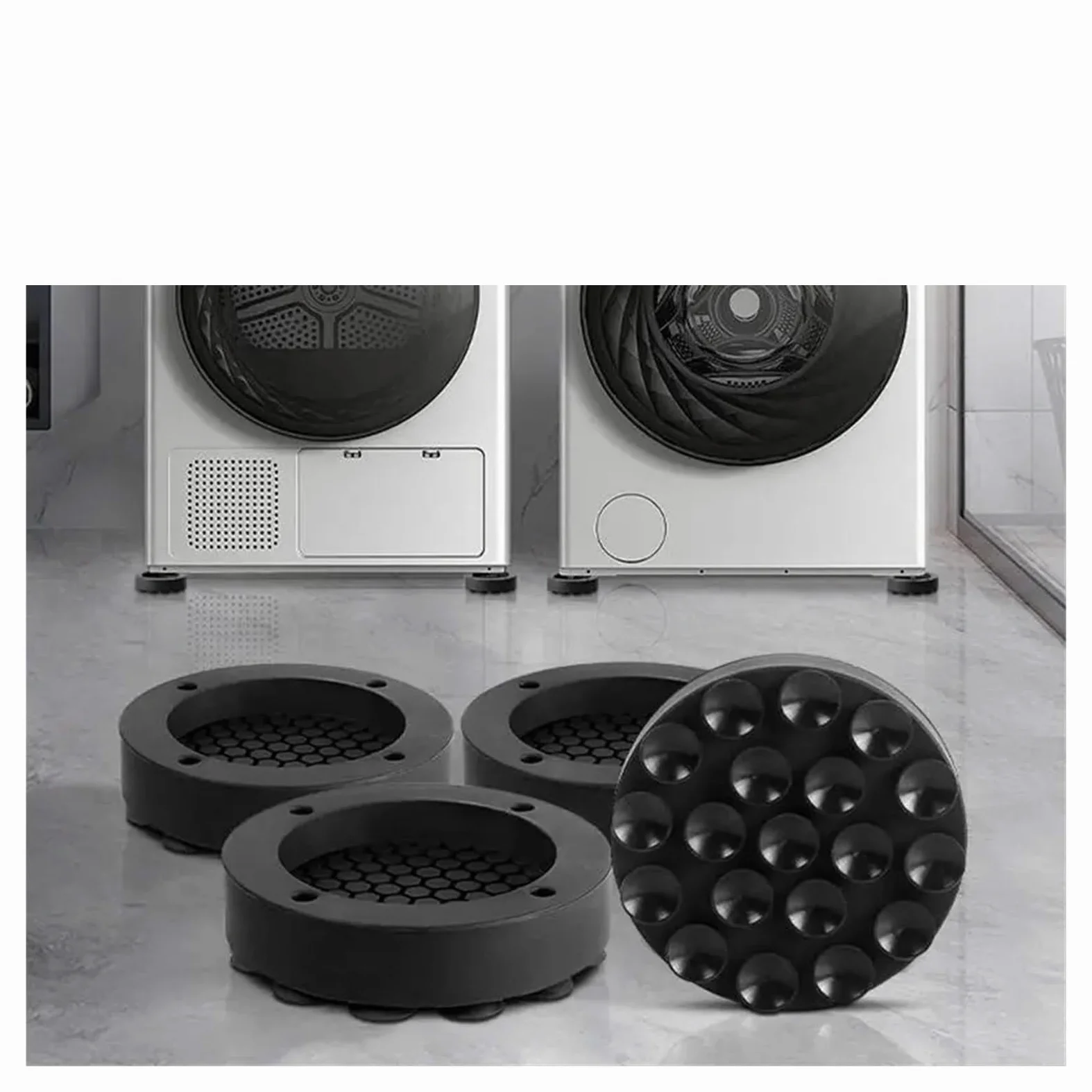 Almohadilla Universal Antivibración For Pies, Almohadilla De Goma For Pies For Lavadora, Base De Elevación, Alfombrilla For Pies, Refrigerador Silencioso, 4-32 Uds.(32pcs Black)