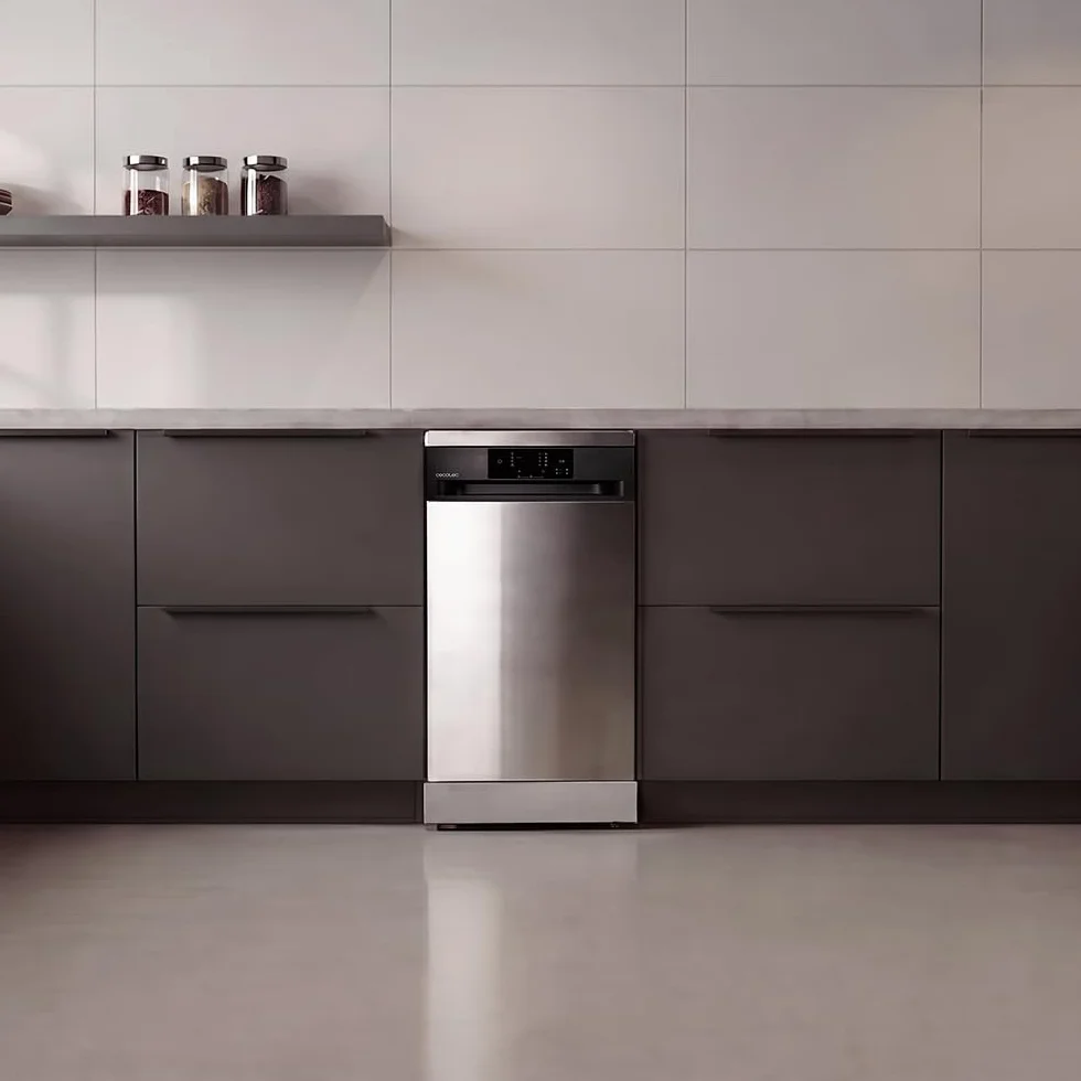 Cecotec Lavavajillas 45 cm Libre Instalación Bolero Aguazero 4350 Inox. 9 Cubiertos, 4 Programas, Motor Inverter Plus Duo, Panel Touch, Autoclean, Delay Start, Cesta para Cubiertos, Inox