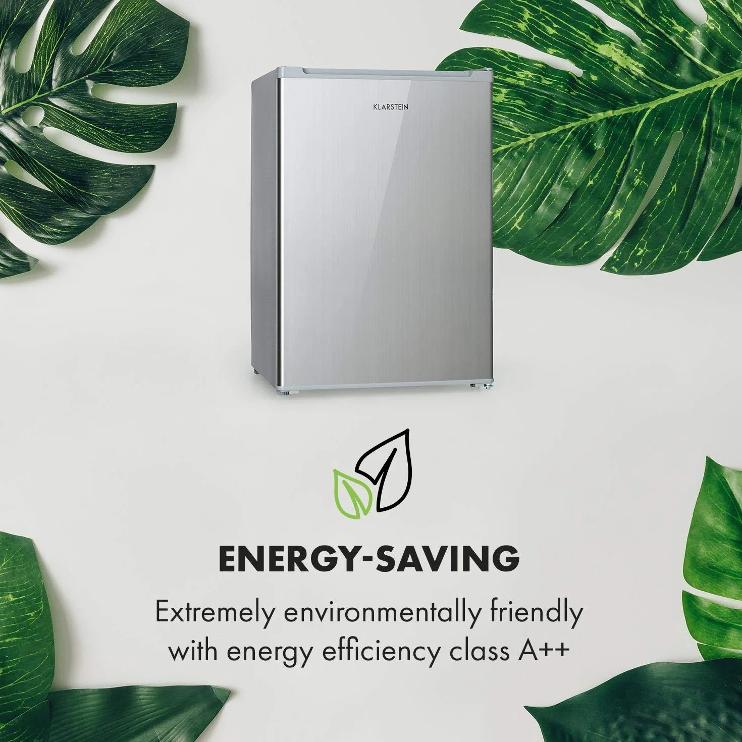 KLARSTEIN Delaware nevera - 76 litros de capacidad, eficiencie energética de clase E, 2 baldas, congelador de 4 litros, compartimento para botellas de hasta 2 litros, plateado/gris