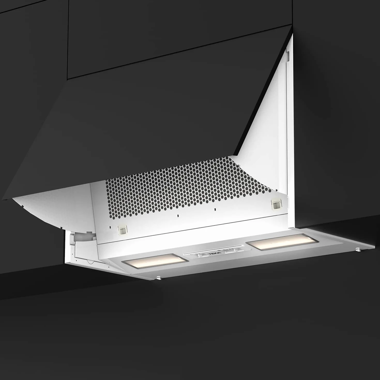 TEKA Campana Extractora Integrada 60 cm, 1 Motor, 3 Velocidades, 284 m3/h, 2 Lámparas LED, Mandos Mecánicos Deslizantes, NR1 63020 SOS
