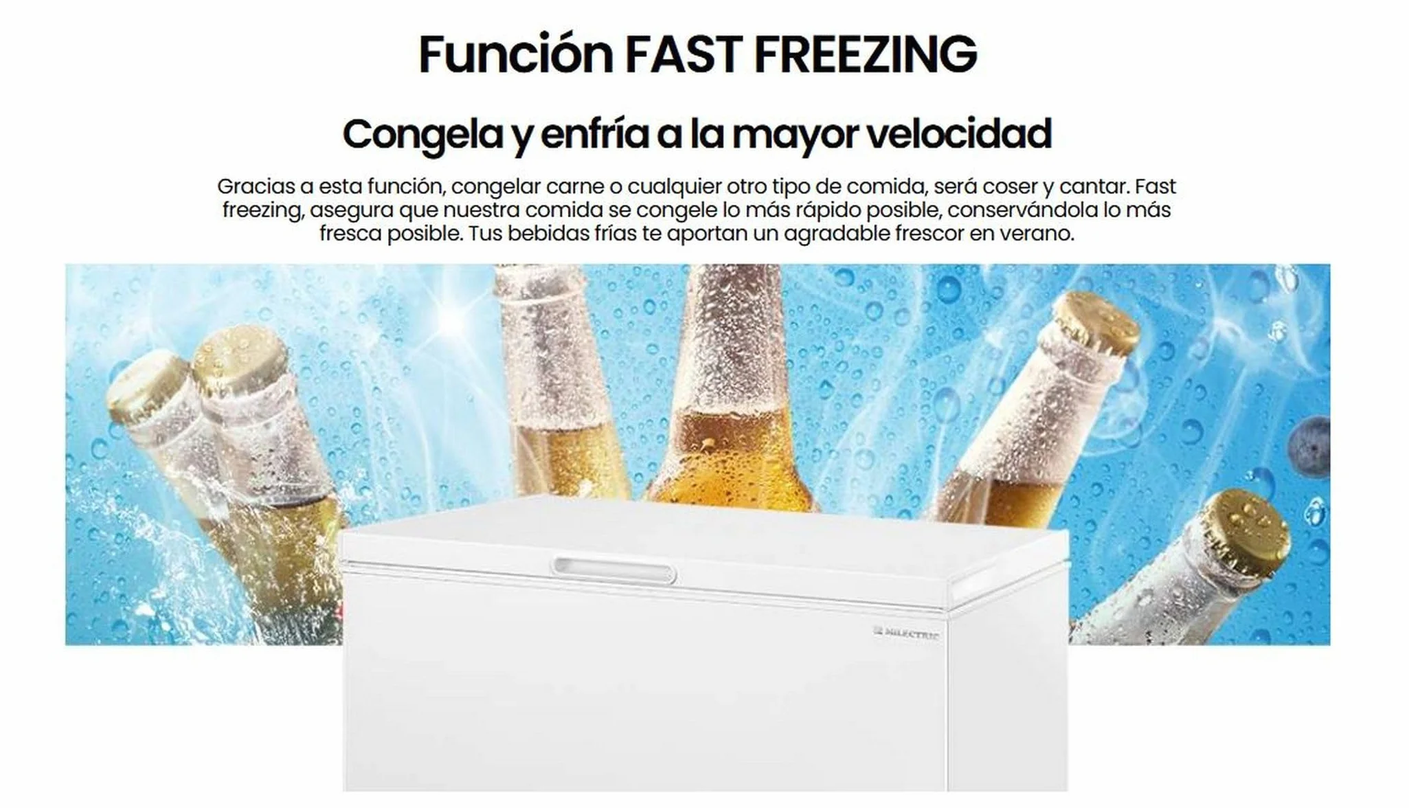 MILECTRIC Congelador Arcon ARC-N01-99 Litros, A+/F, Función FAST FREEZE, Dual System, Control de temperatura
