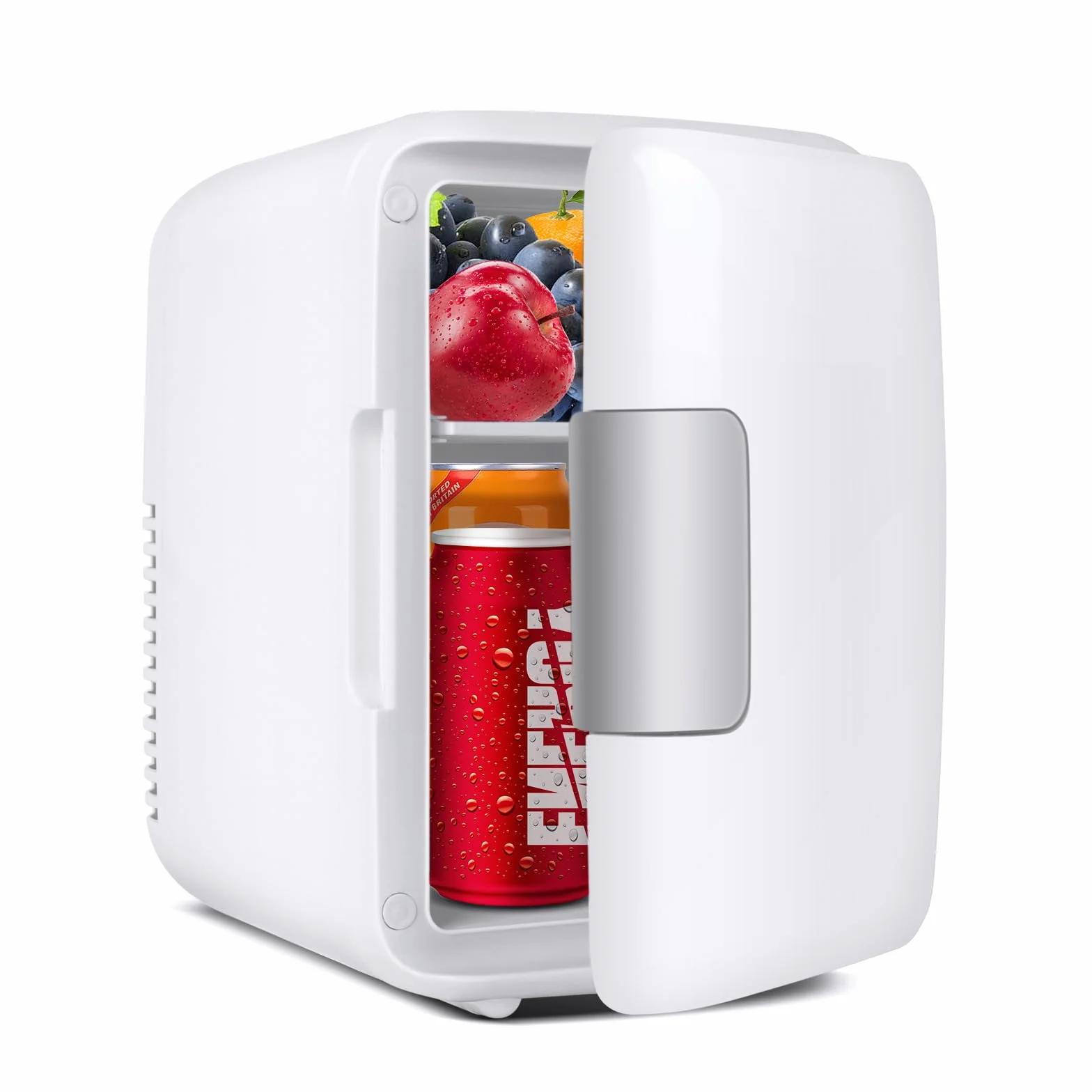 Nevera Pequeña - Mini Nevera, 4L Comética Pequeña Nevera para Dormitorio, CA 220V/ CC 12V para Coche, Mini Neveras Para Habitacion (Blanco)